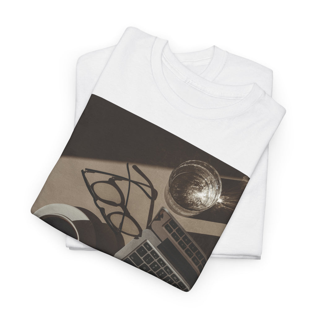 Coffee & Laptop T-Shirt - Heat Mess