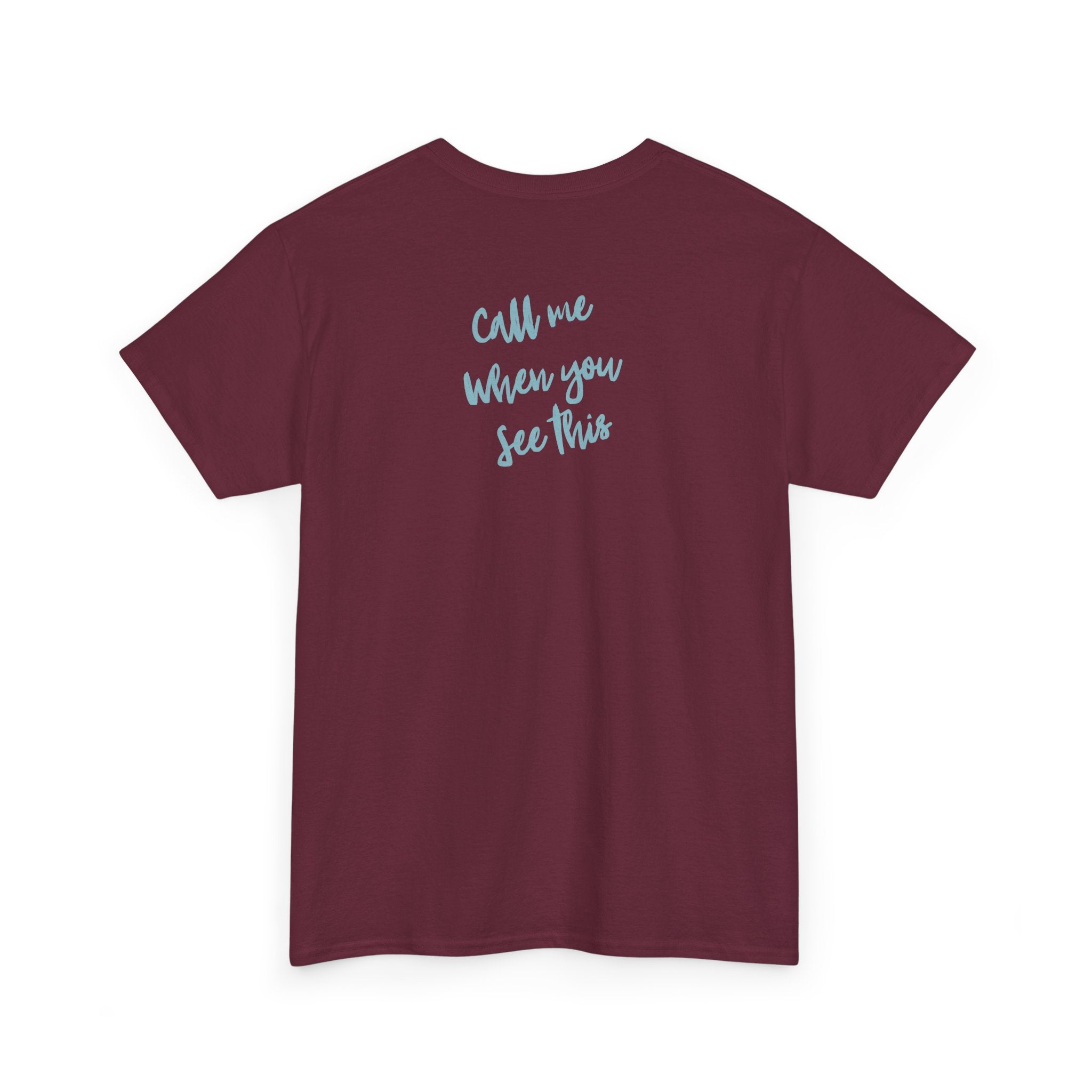 T-shirt — T-shirt décontracté avec impression minimaliste au dos « Call Me When You See This »
