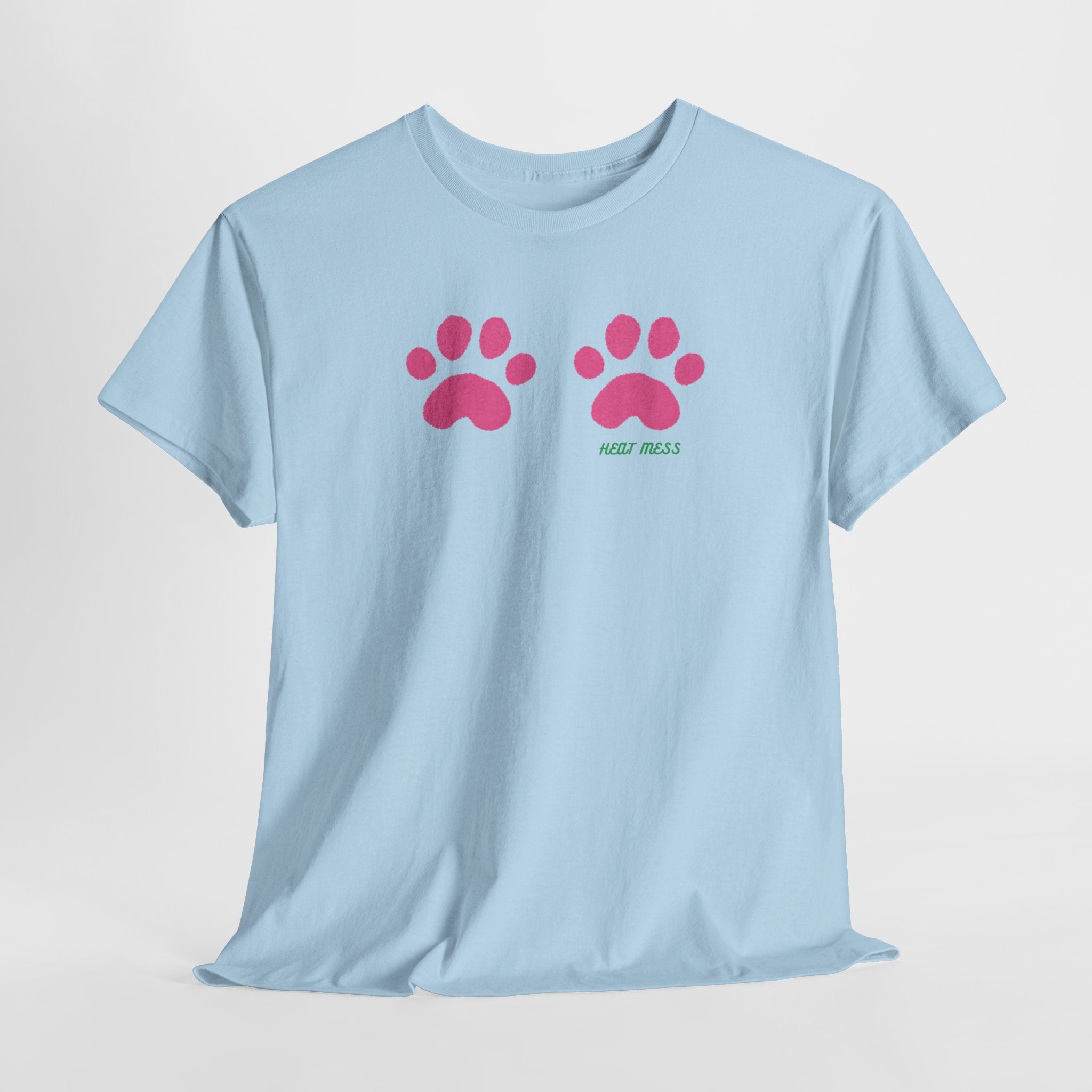 Cute Pink Cat Paw T-Shirt - Heat Mess