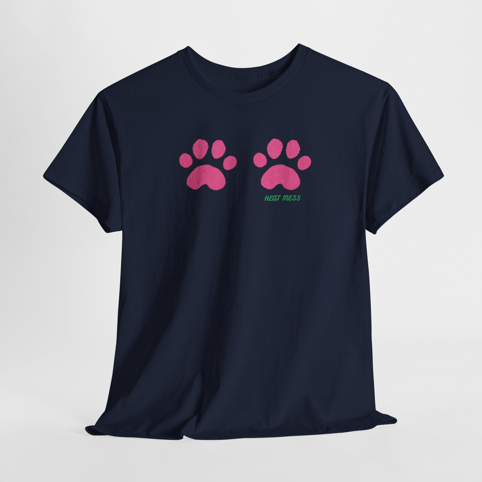 Cute Pink Cat Paw T-Shirt - Heat Mess