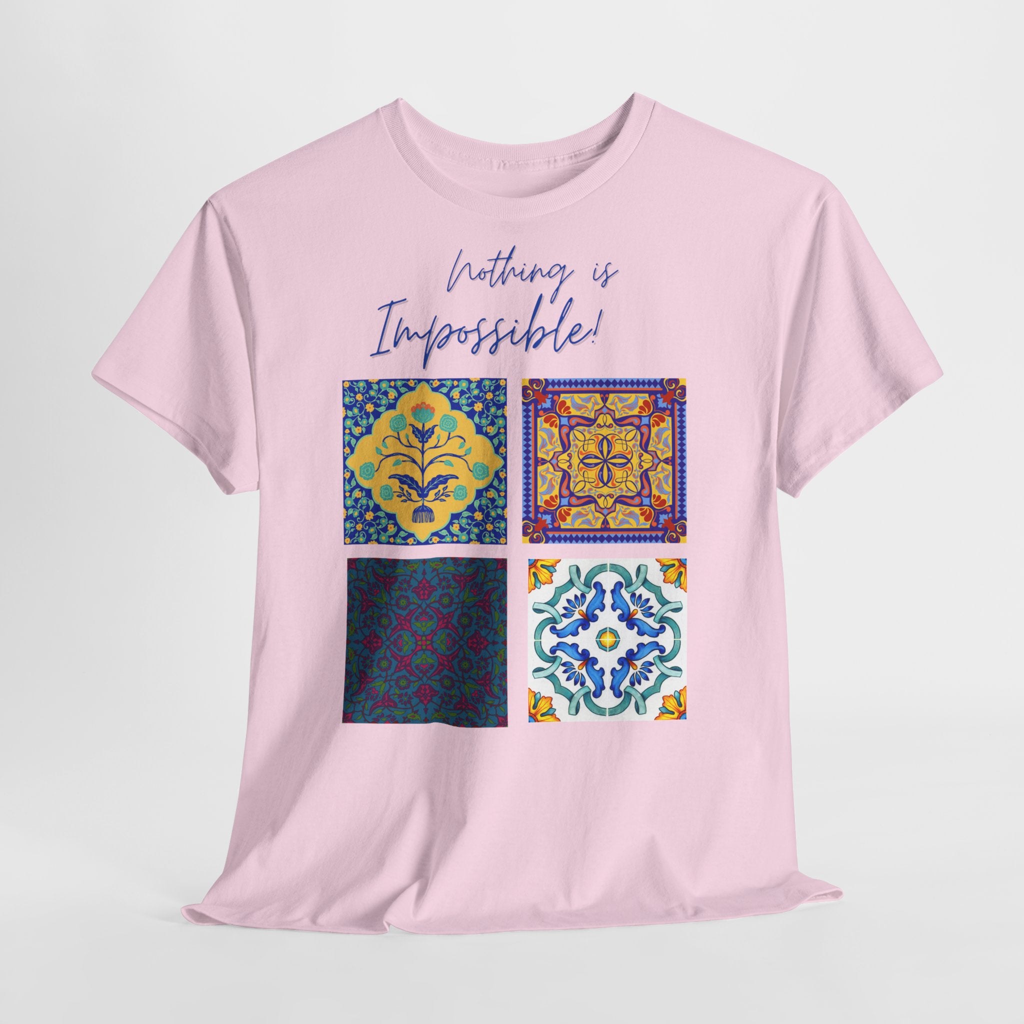 Inspirational Tile Art "Nothing Is Impossible" T-Shirt - Heat Mess