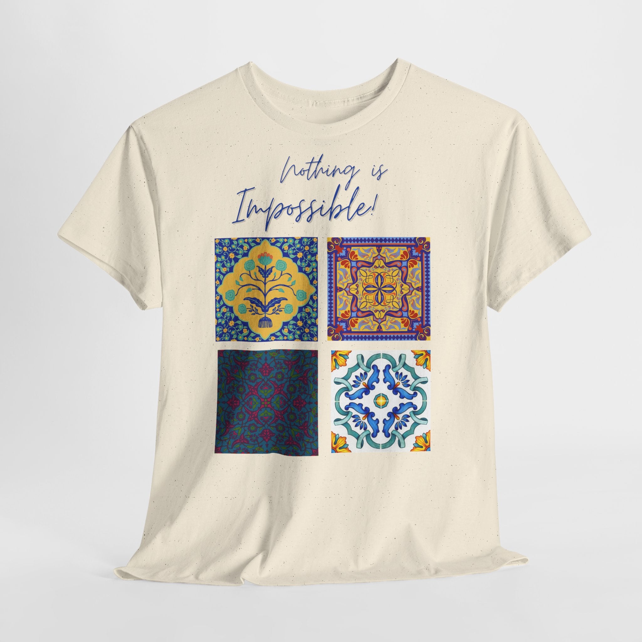 Inspirational Tile Art "Nothing Is Impossible" T-Shirt - Heat Mess