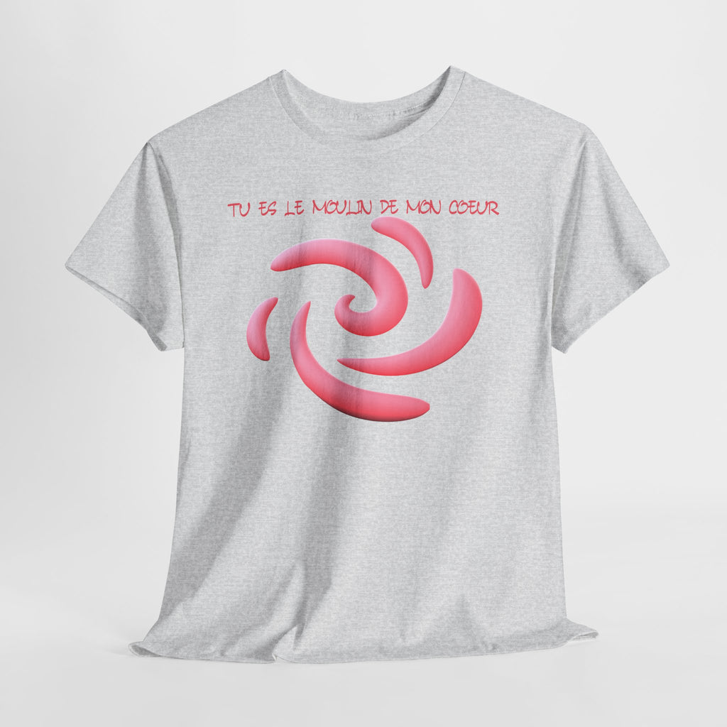 Spiral Heart "Tu es le Moulin de mon Coeur" T‑Shirt - Heat Mess
