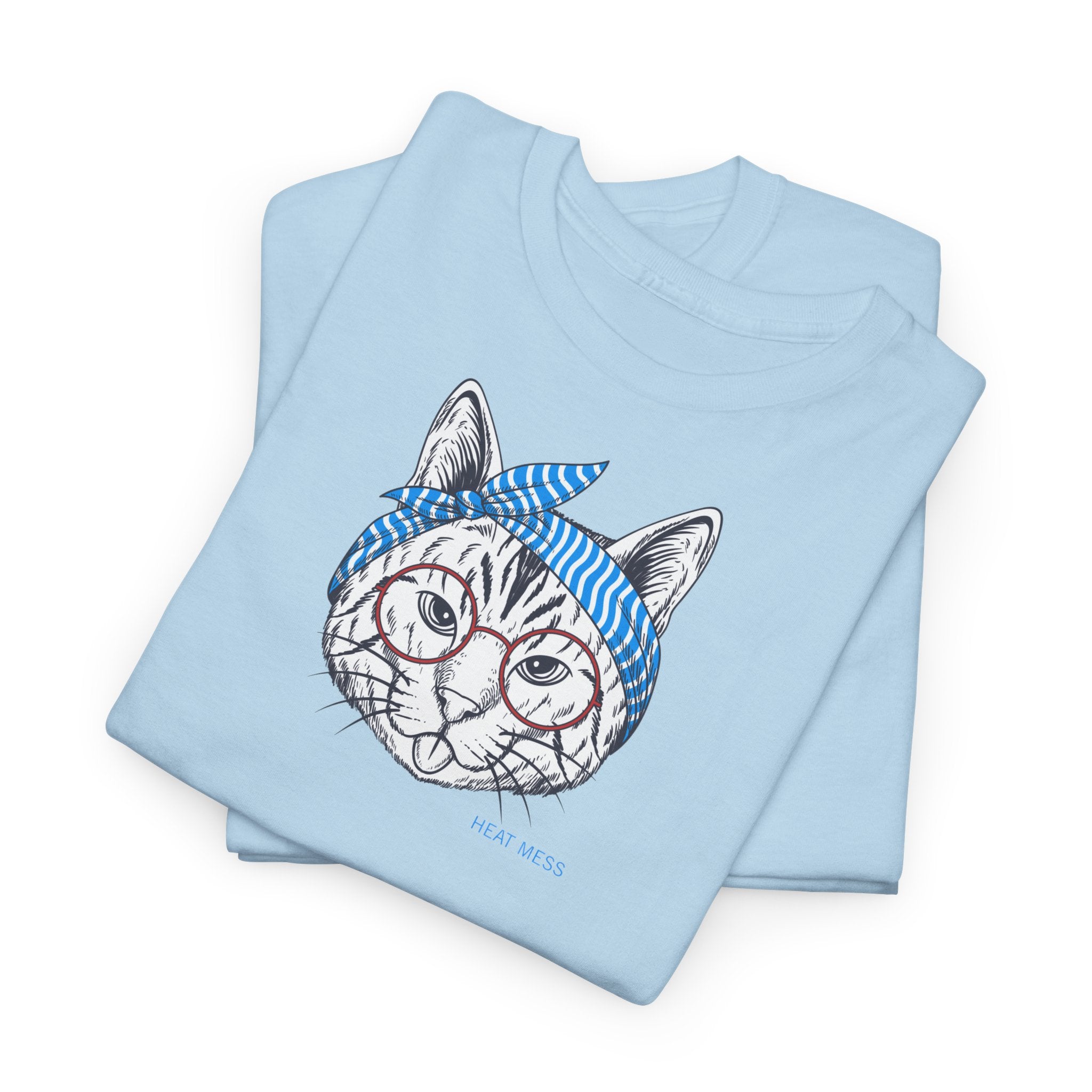 Cat with Bandana T‑Shirt - Heat Mess