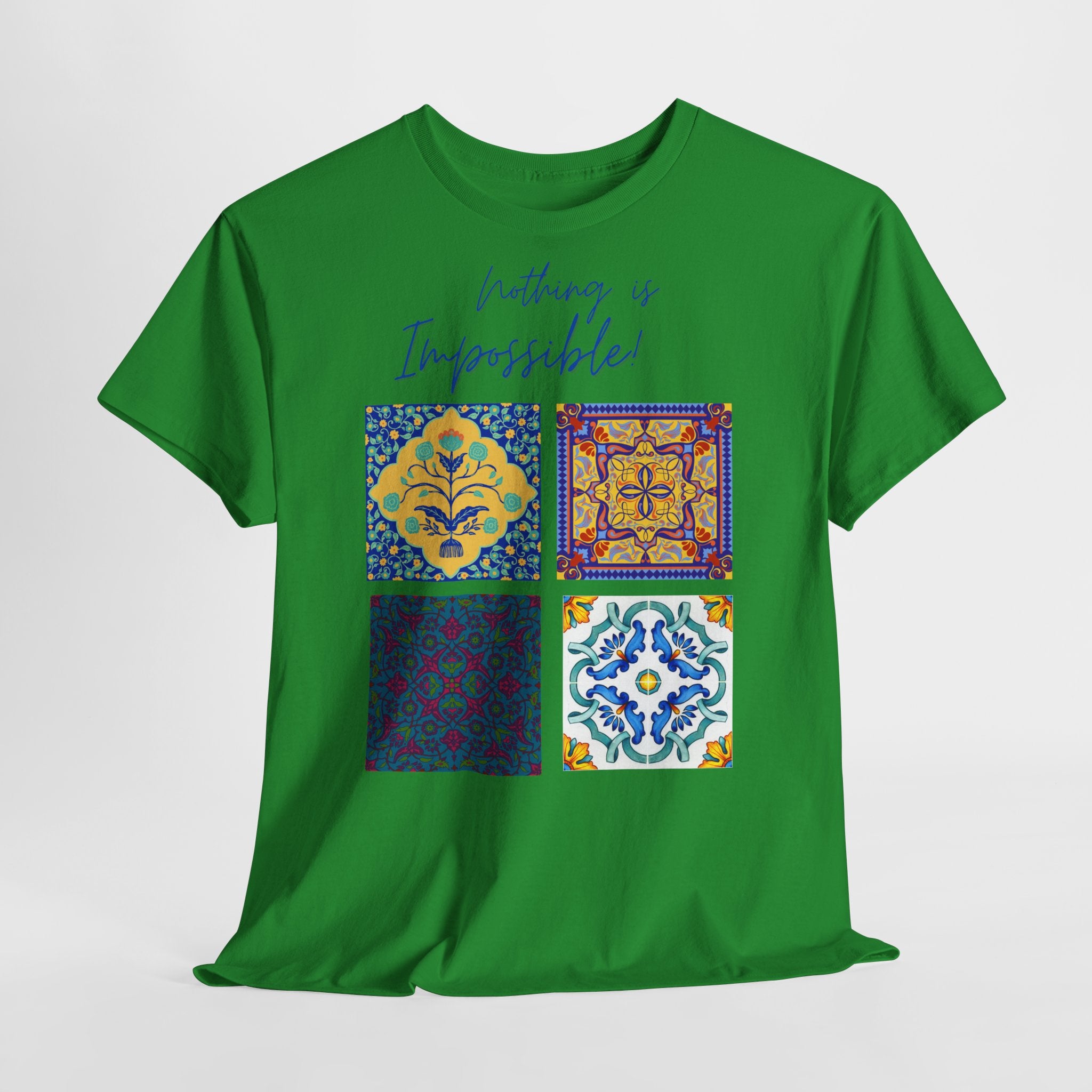 Inspirational Tile Art "Nothing Is Impossible" T-Shirt - Heat Mess