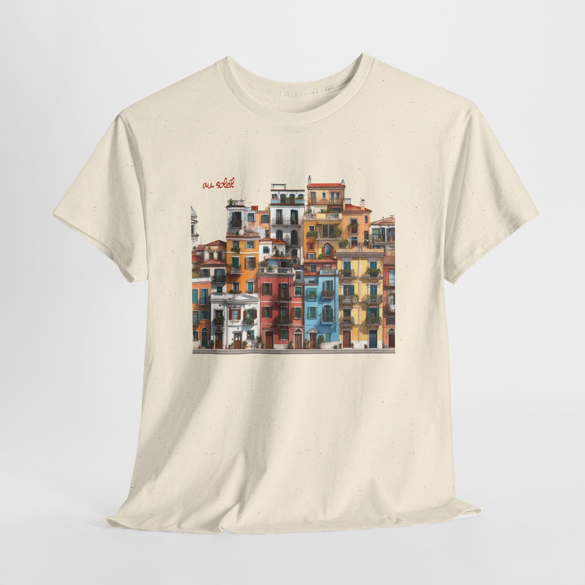 Italian Coastal Buildings T-Shirt - Heat Mess