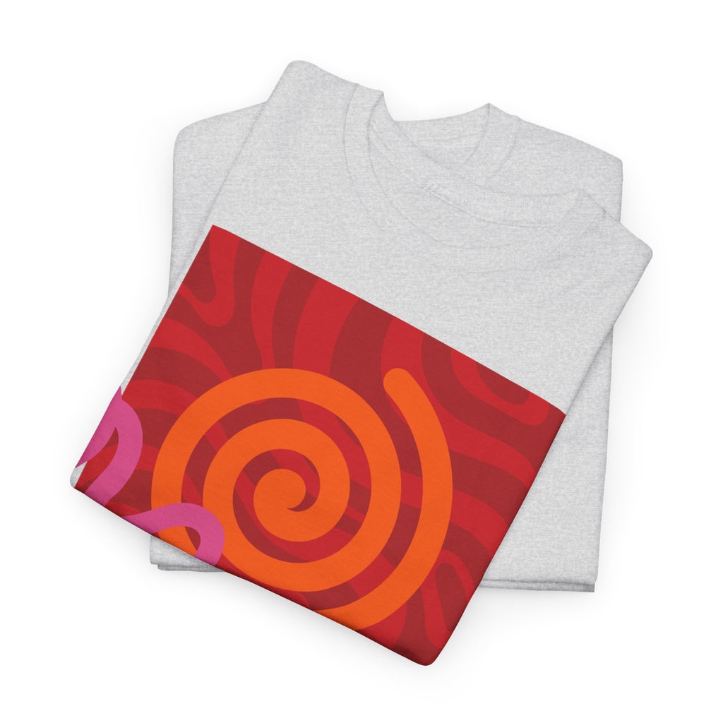 Orange & Pink Abstract Design T-Shirt - Heat Mess