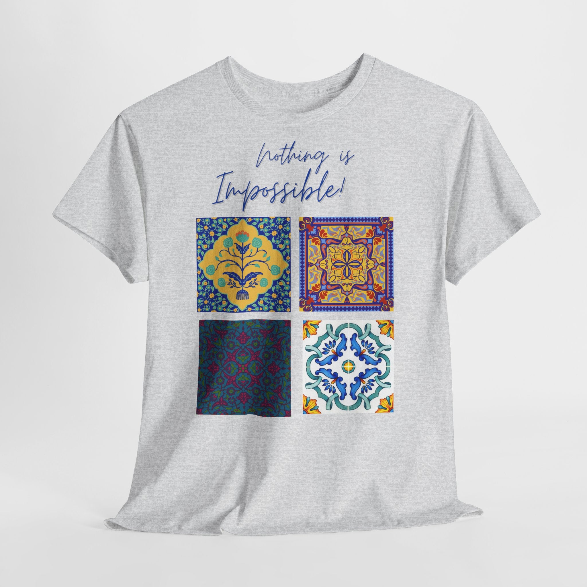 Inspirational Tile Art "Nothing Is Impossible" T-Shirt - Heat Mess