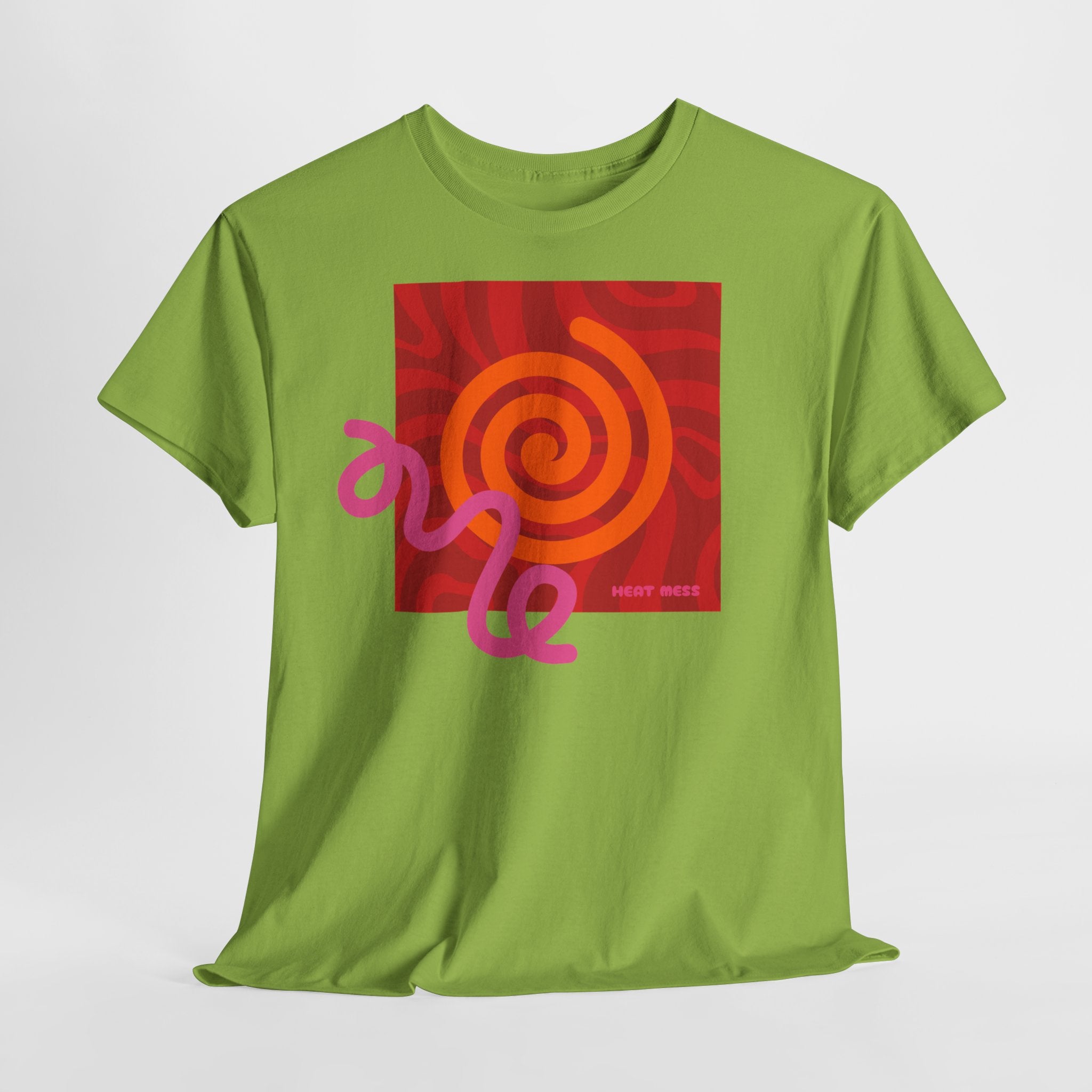 Orange & Pink Abstract Design T-Shirt - Heat Mess