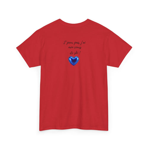Back with Blue Heart Ski T-Shirt - Heat Mess