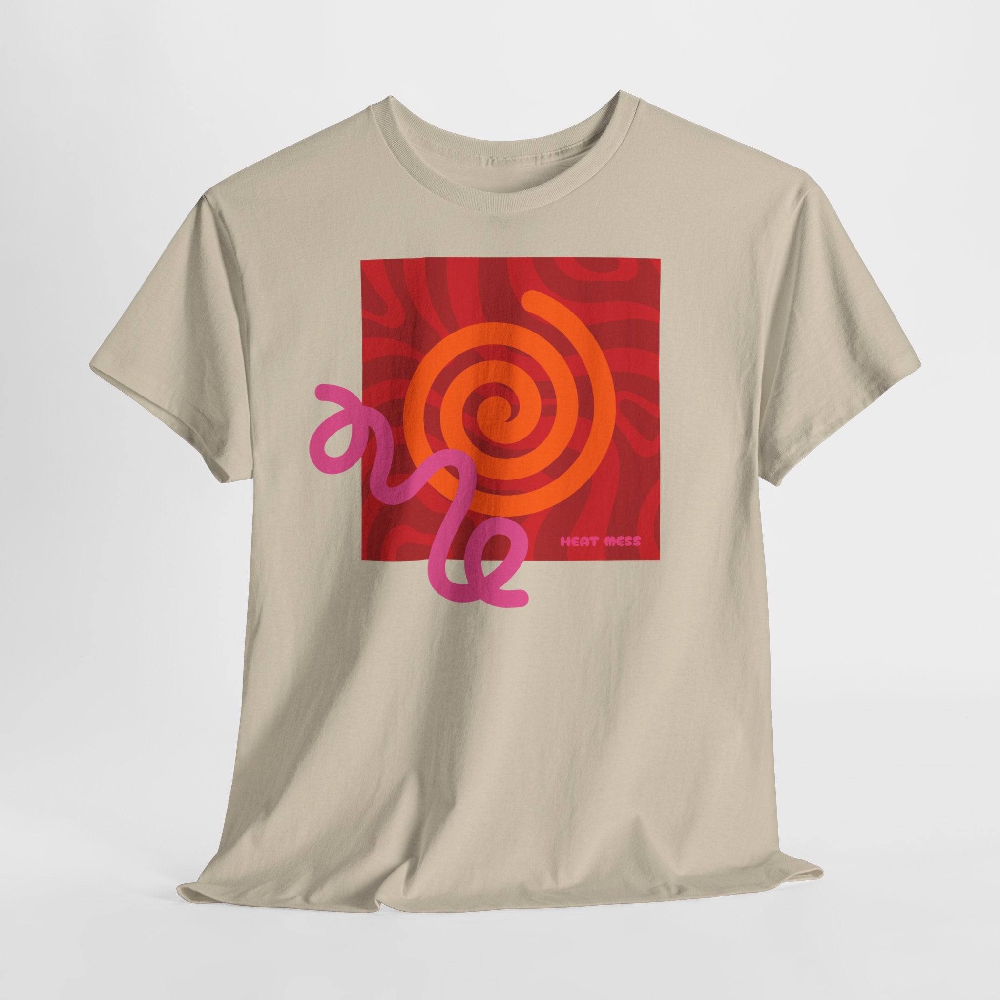 Orange & Pink Abstract Design T-Shirt - Heat Mess