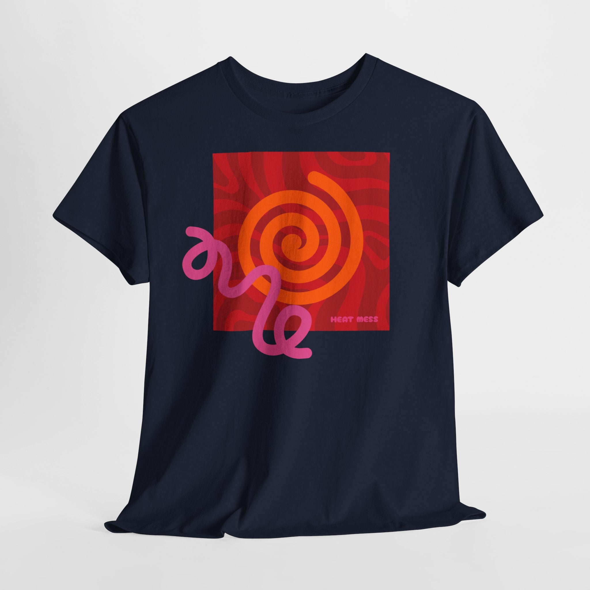 Orange & Pink Abstract Design T-Shirt - Heat Mess