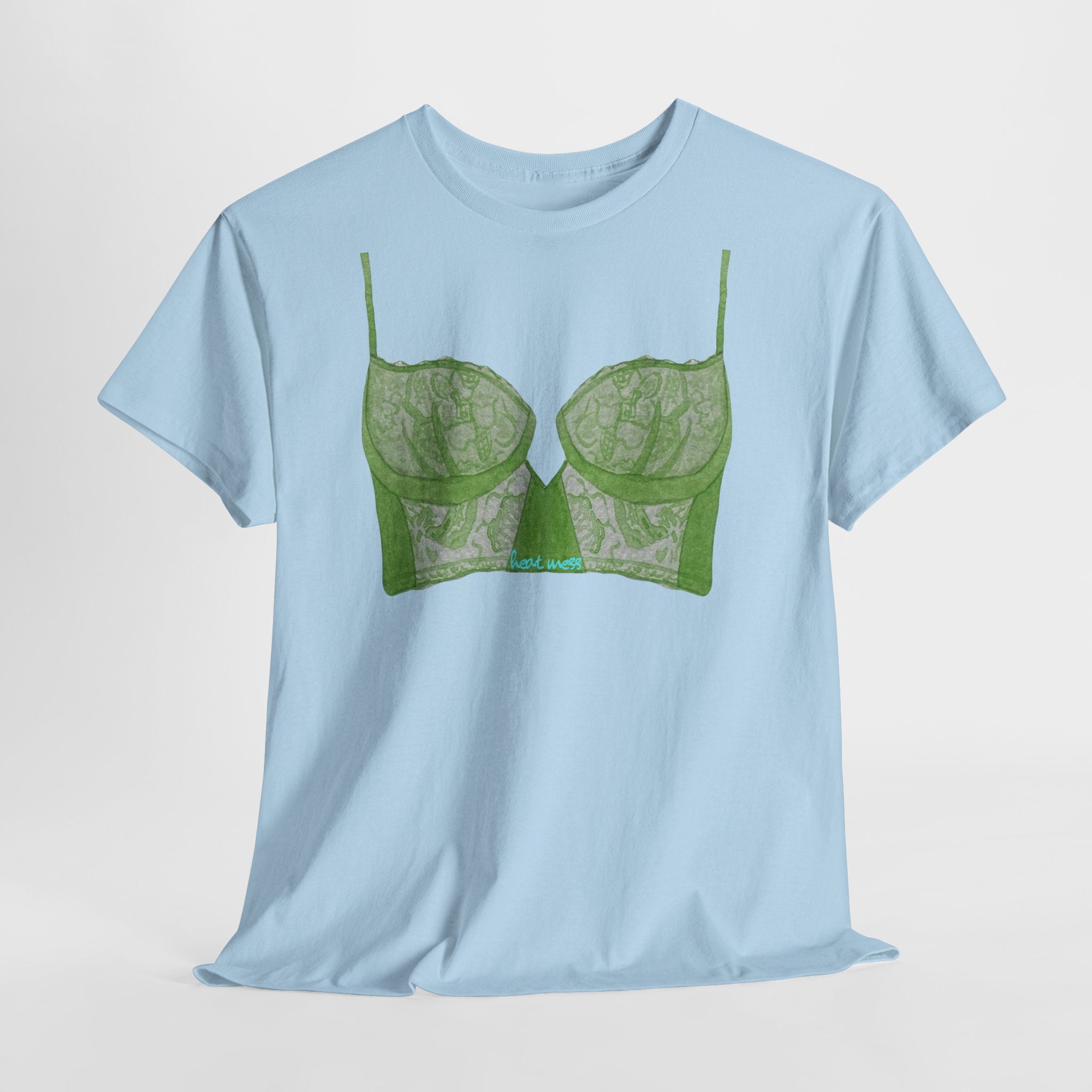 Green Lace Bralette T-Shirt - Heat Mess