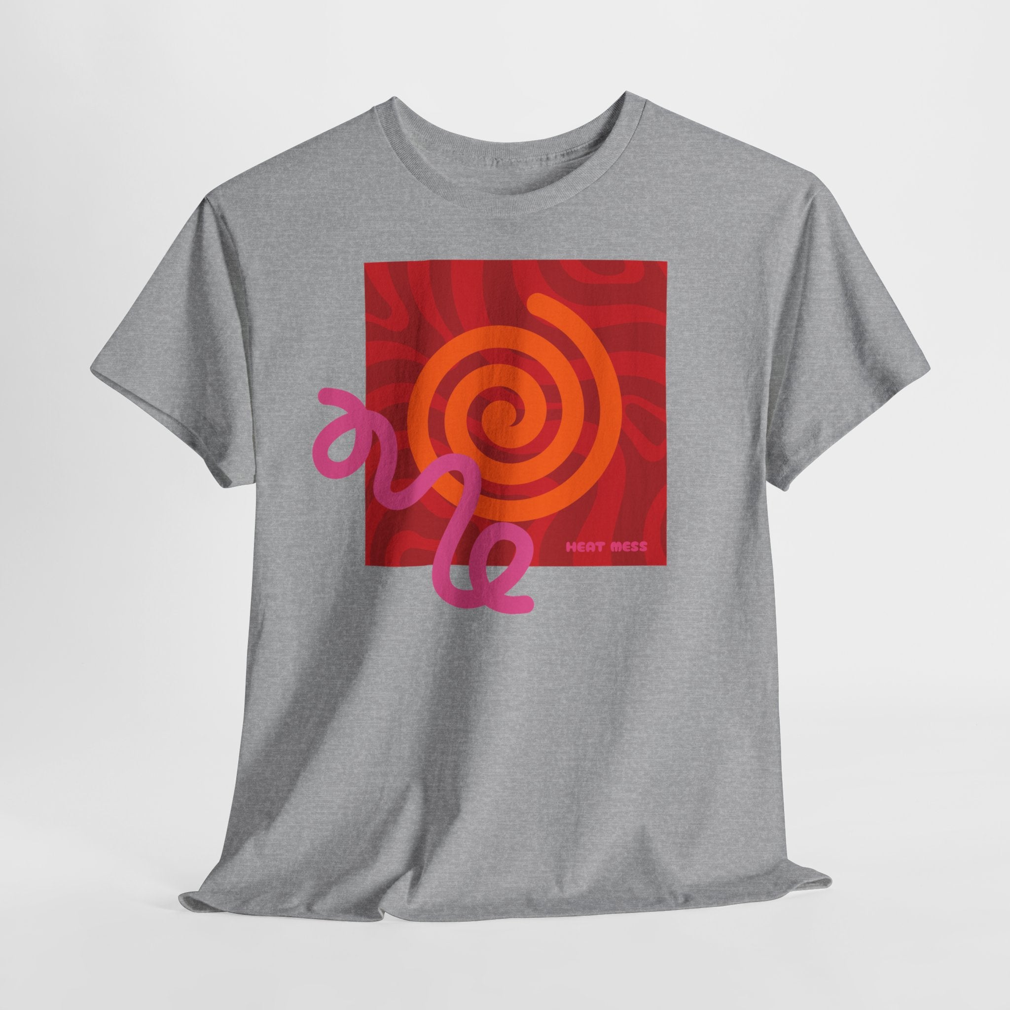 Orange & Pink Abstract Design T-Shirt - Heat Mess