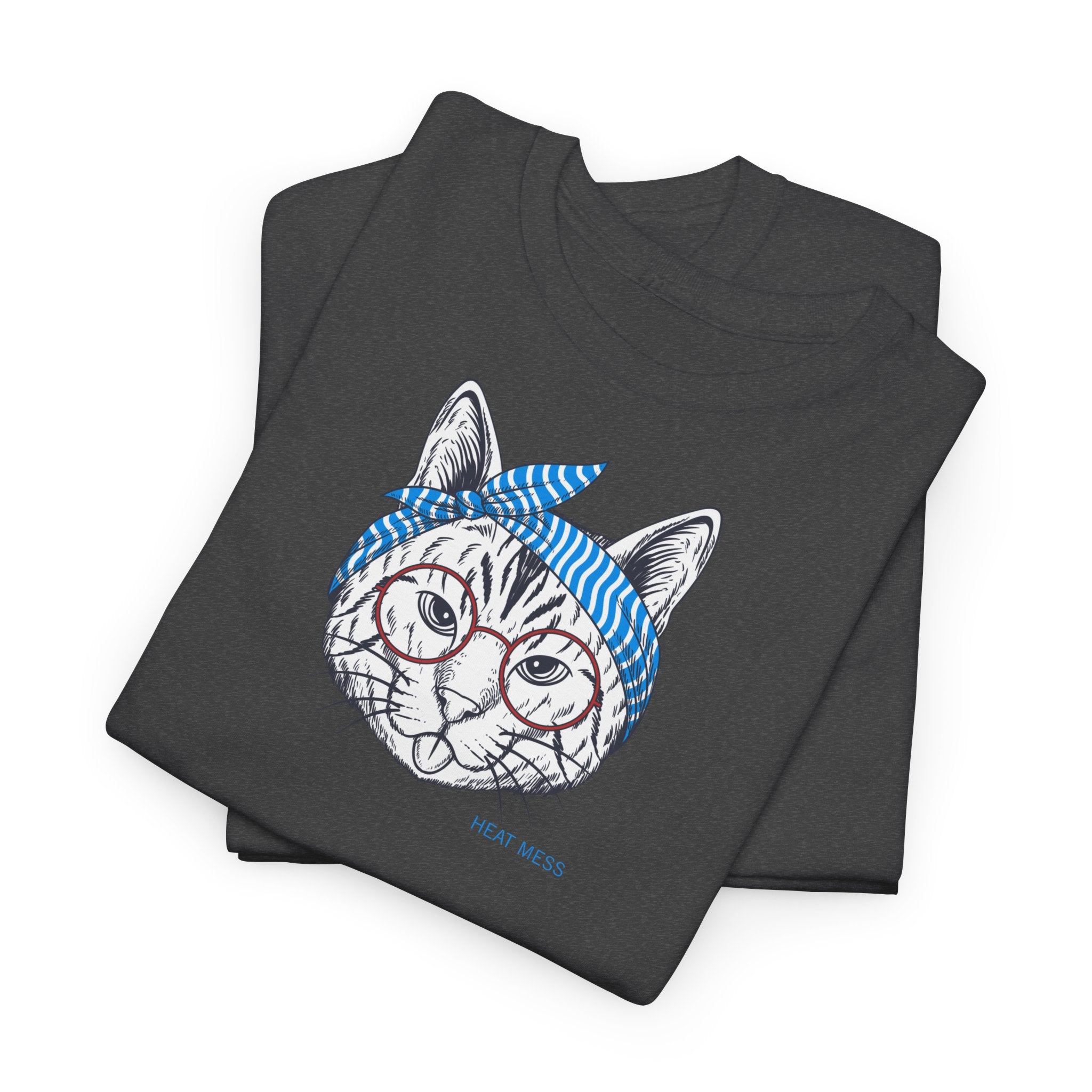 Cat with Bandana T‑Shirt - Heat Mess
