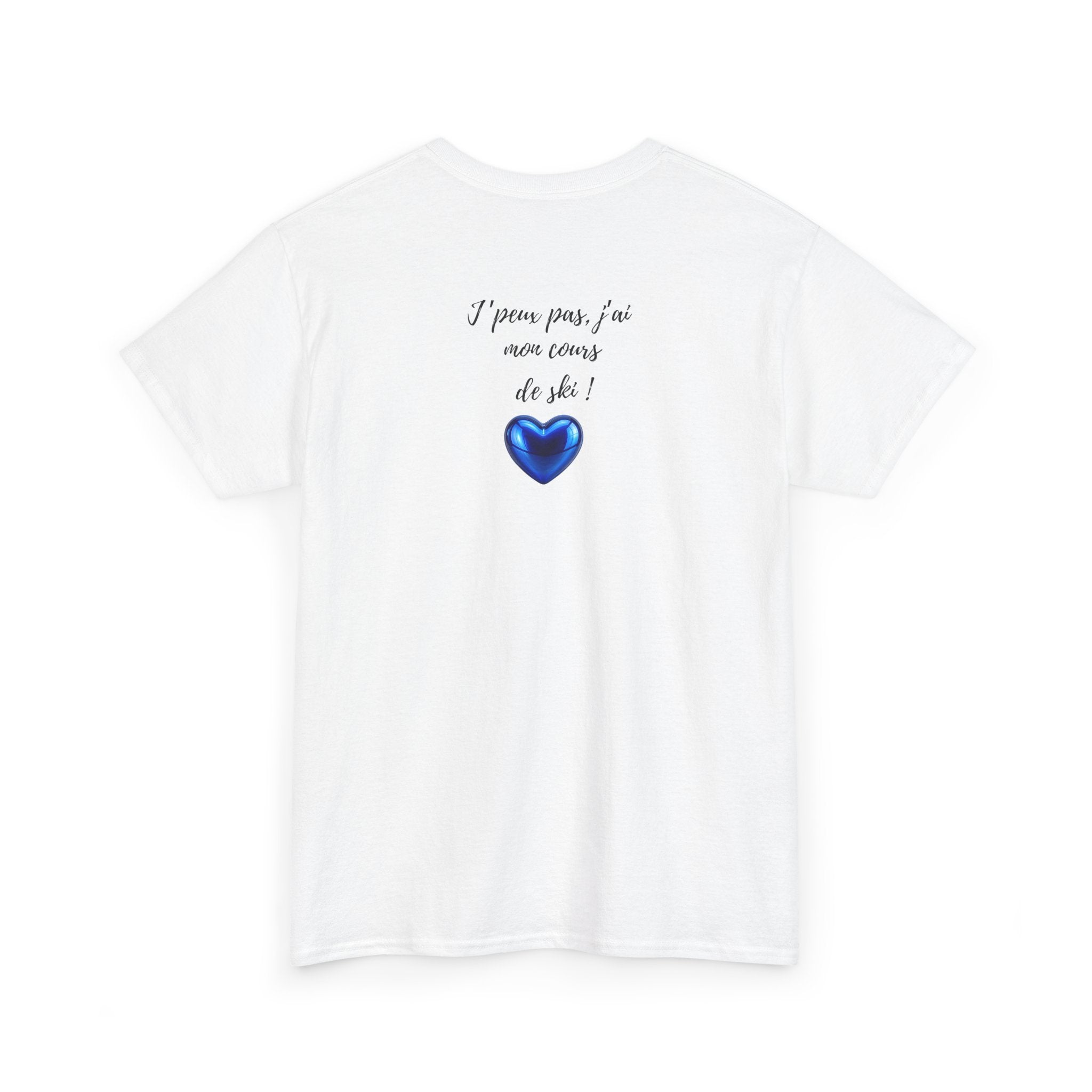Back with Blue Heart Ski T-Shirt - Heat Mess