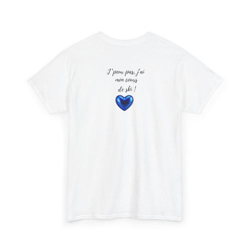 Back with Blue Heart Ski T-Shirt - Heat Mess