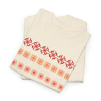 Geometric Floral Stripe T-SHIRT - Heat Mess