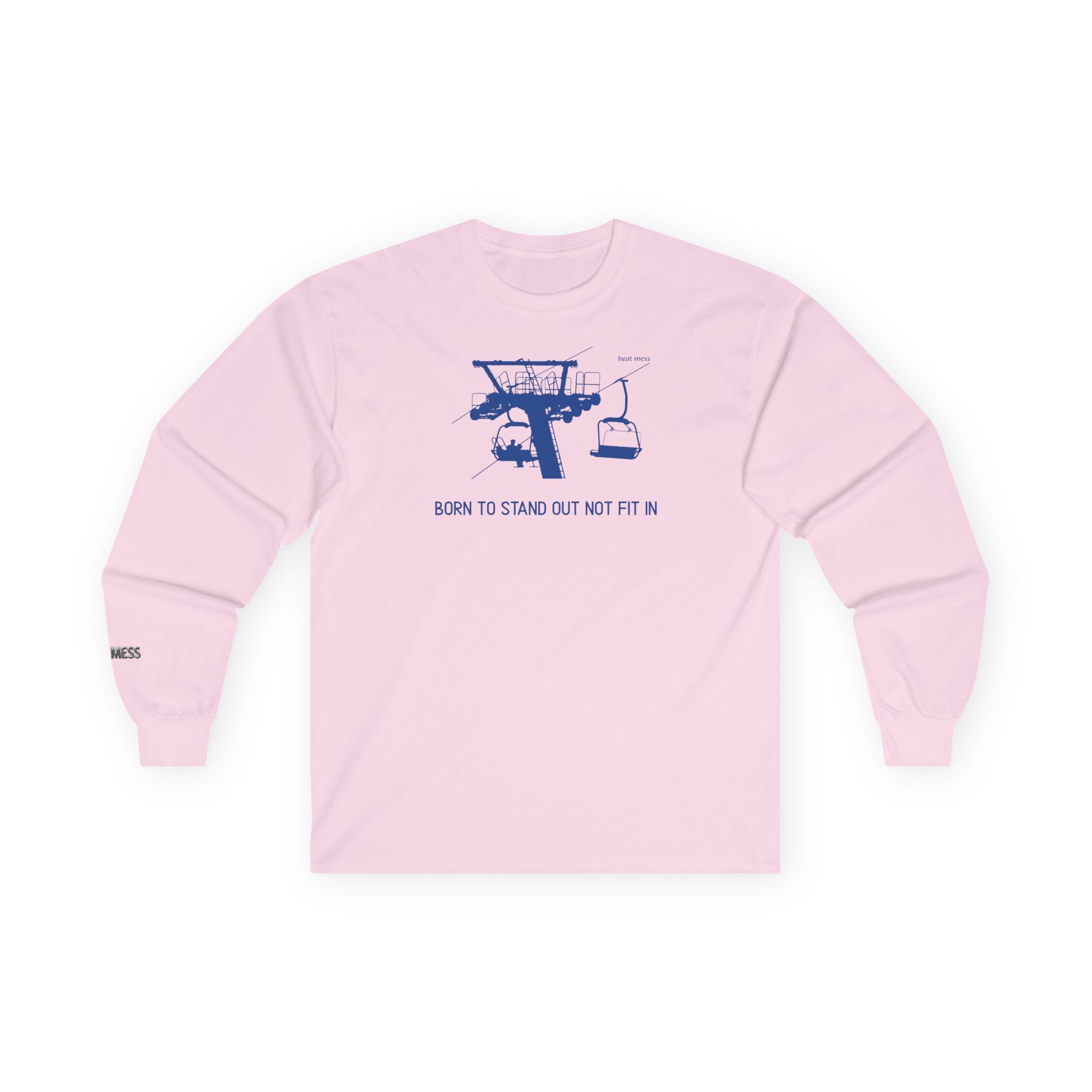 Long Sleeve 'Born to Stand Out' Ski T-Shirt - Heat Mess