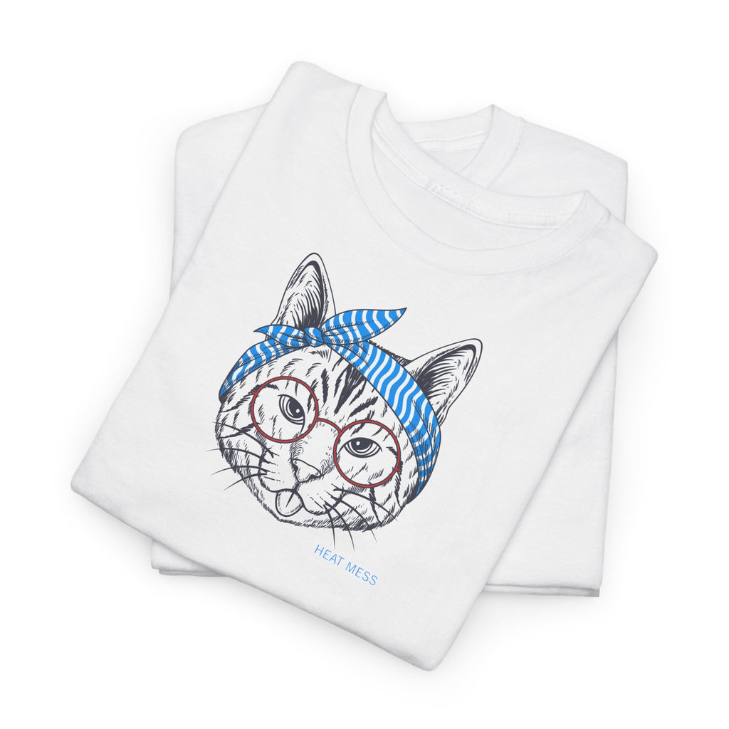 Cat with Bandana T‑Shirt - Heat Mess