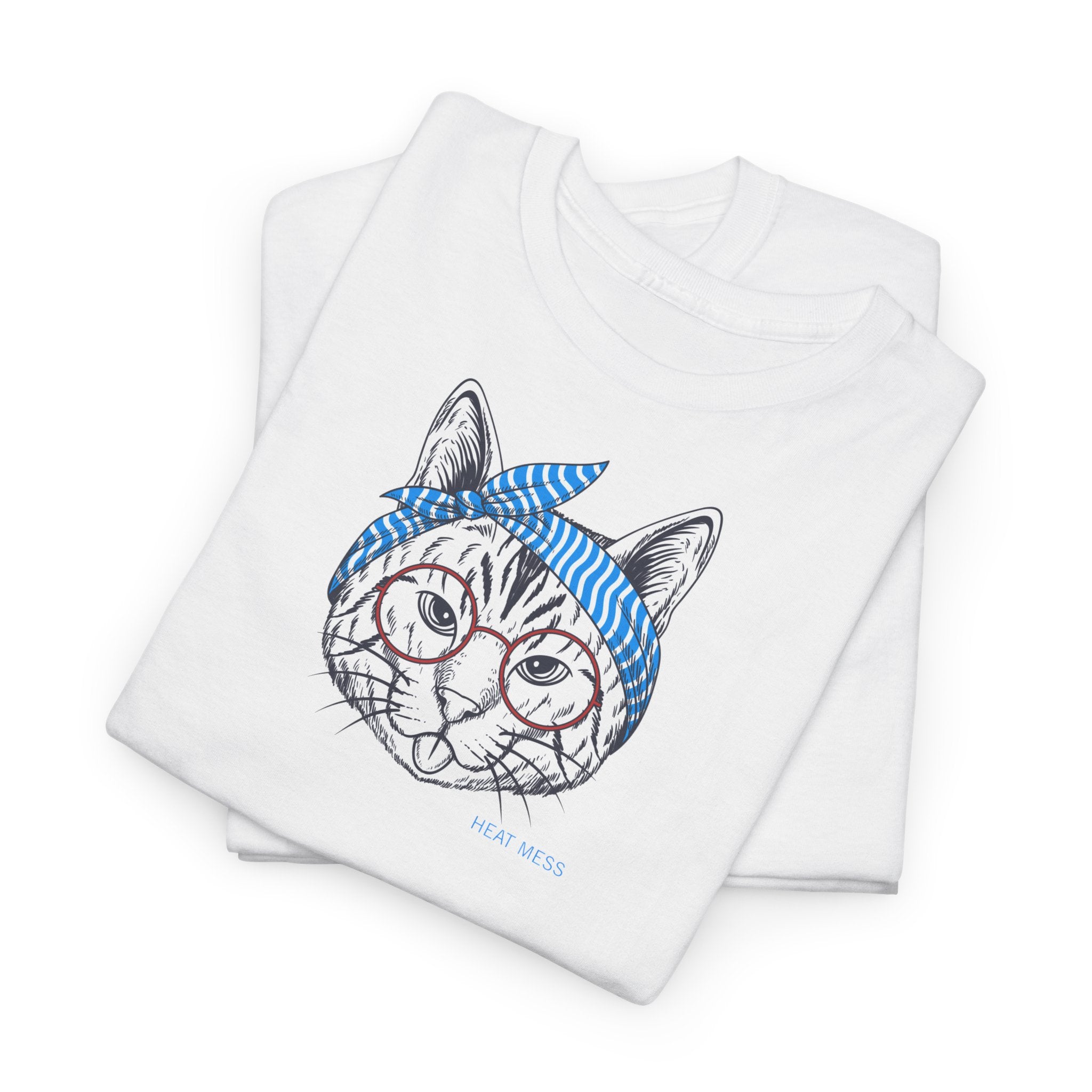 Cat with Bandana T‑Shirt - Heat Mess