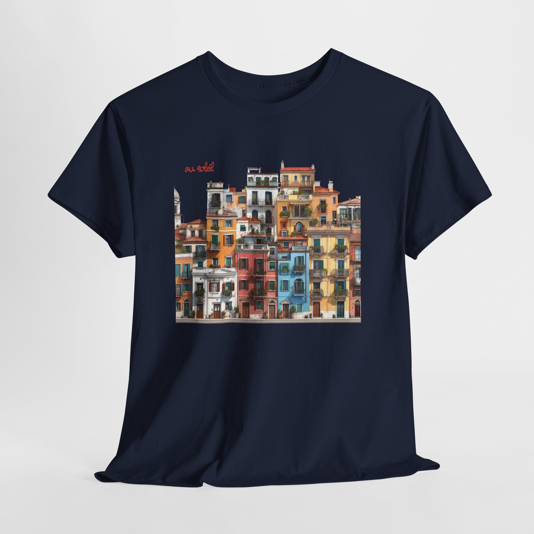 Italian Coastal Buildings T-Shirt - Heat Mess