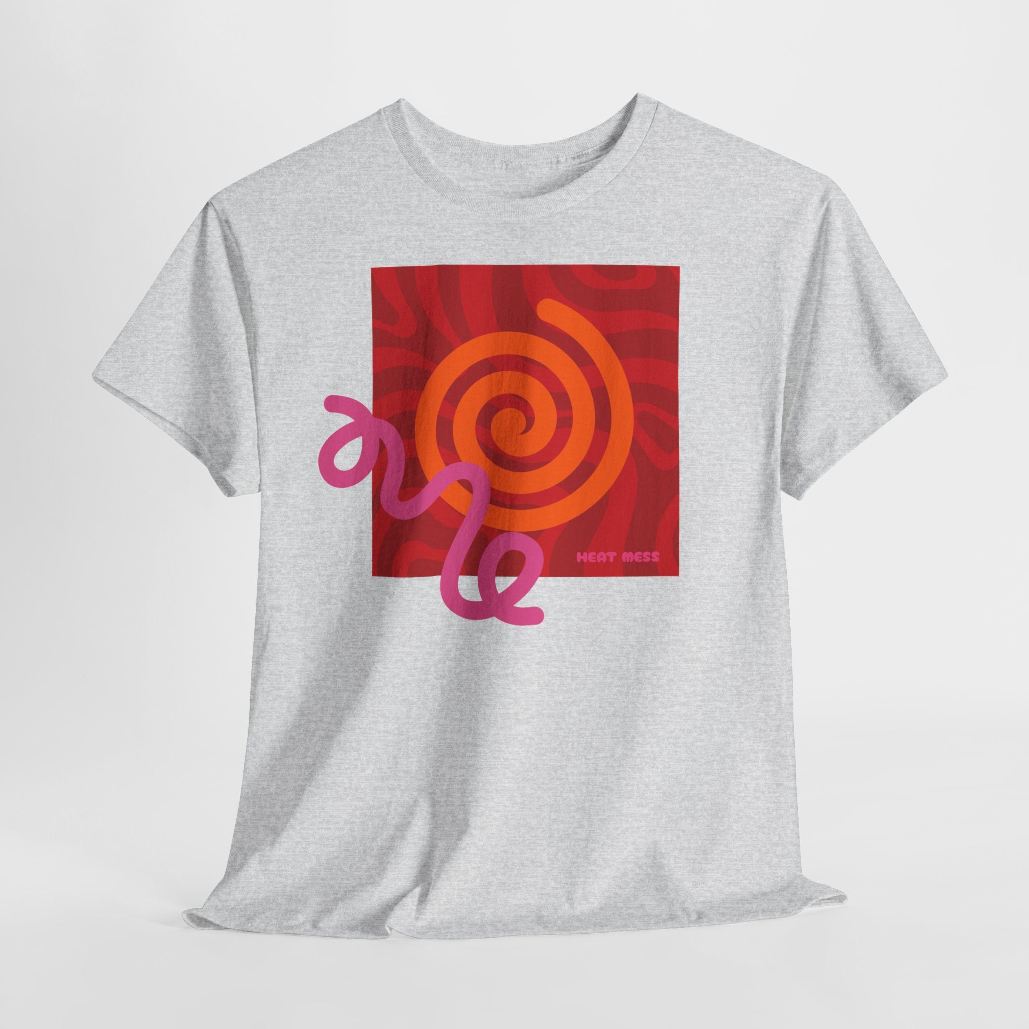 Orange & Pink Abstract Design T-Shirt - Heat Mess