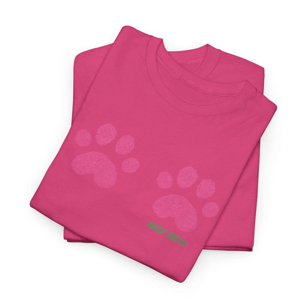 Cute Pink Cat Paw T-Shirt - Heat Mess