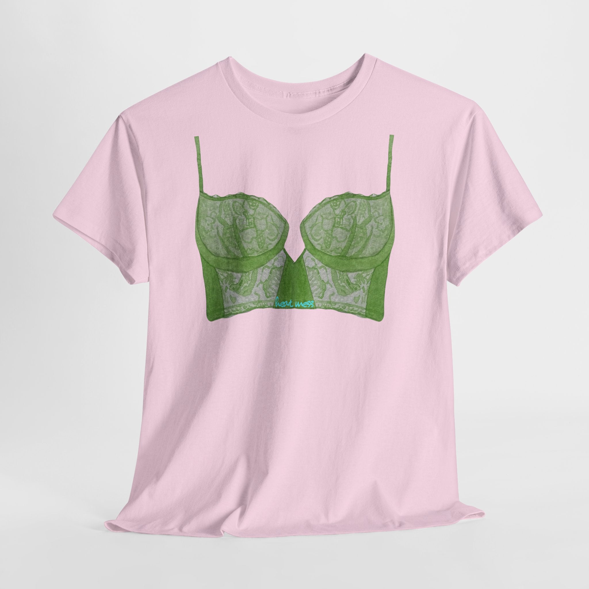 Green Lace Bralette T-Shirt - Heat Mess