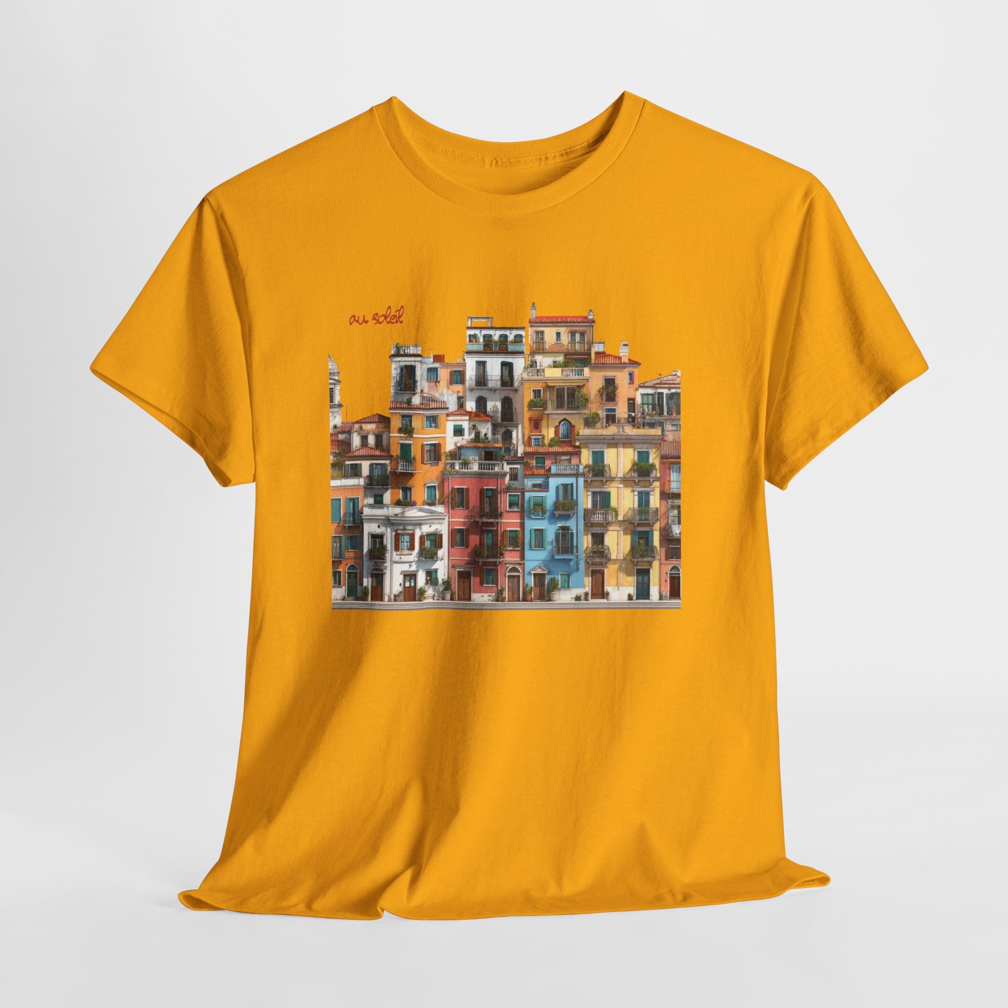 Italian Coastal Buildings T-Shirt - Heat Mess