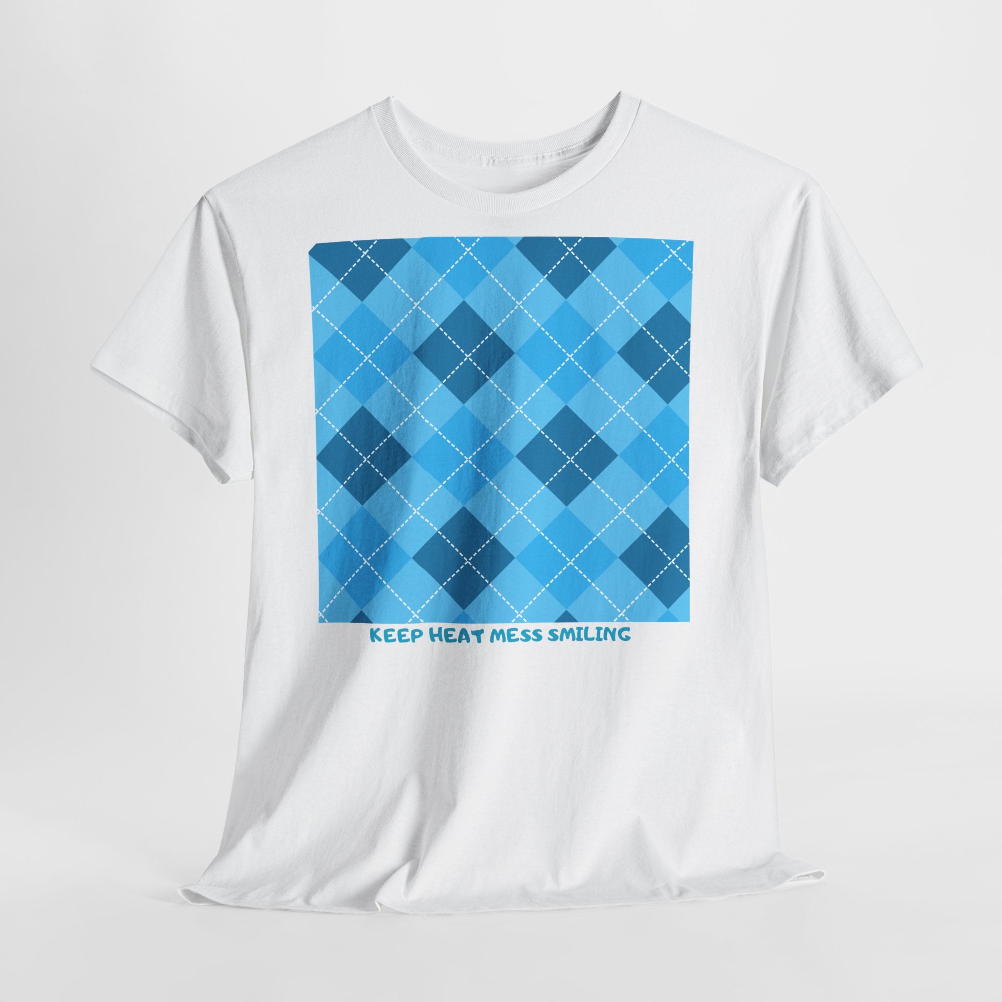 Blue "Keep Heart, Keep Smiling" T-Shirt - Heat Mess