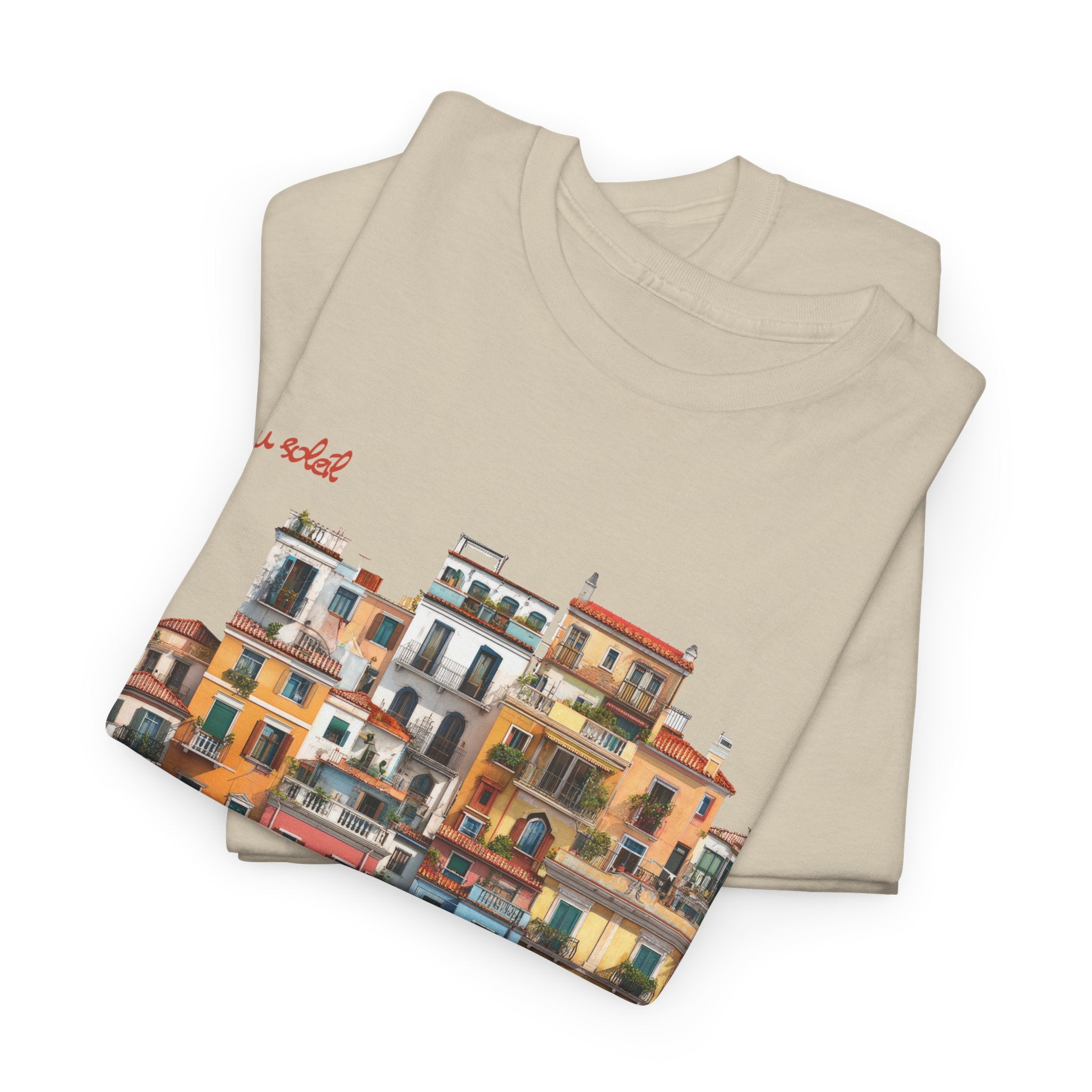 Italian Coastal Buildings T-Shirt - Heat Mess