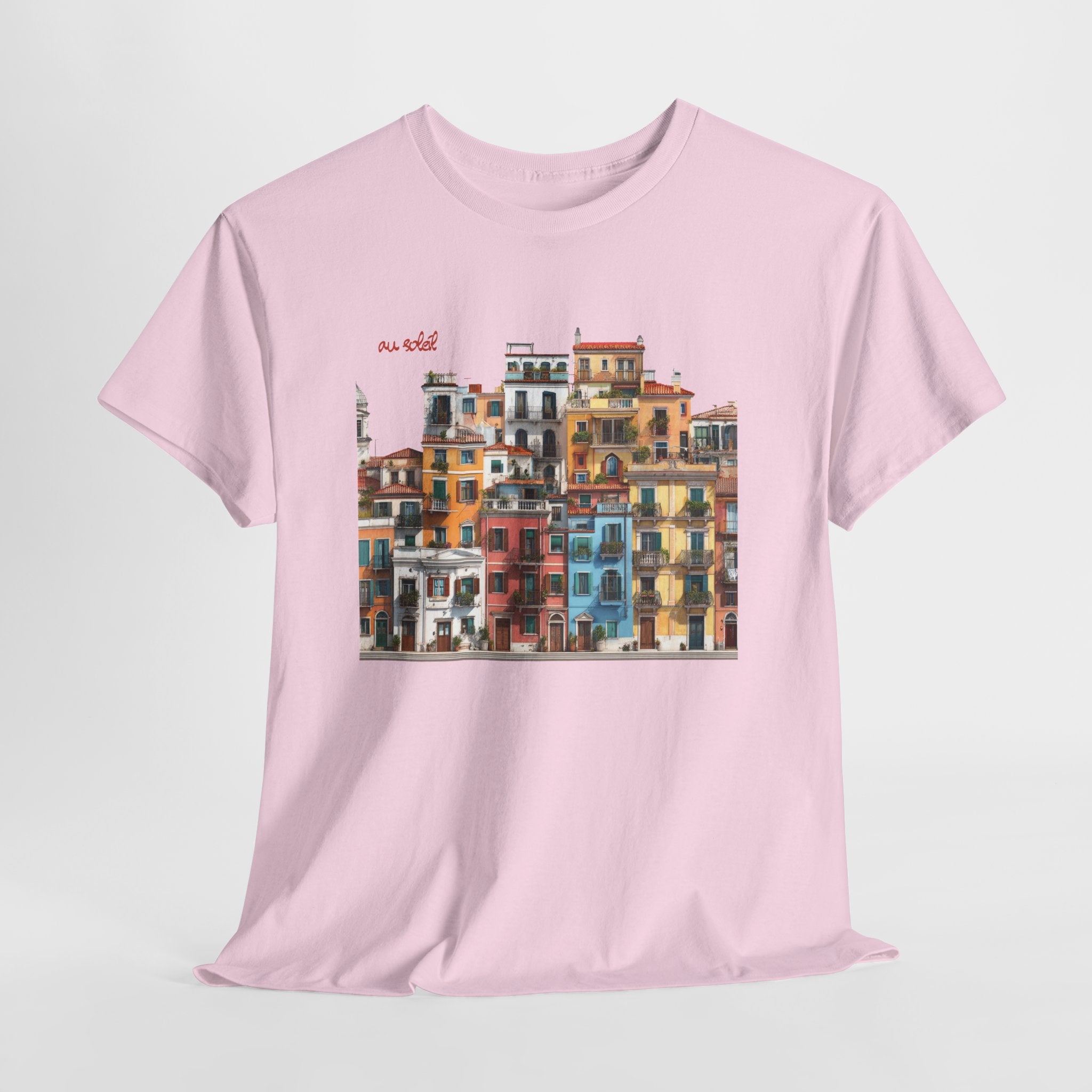Italian Coastal Buildings T-Shirt - Heat Mess