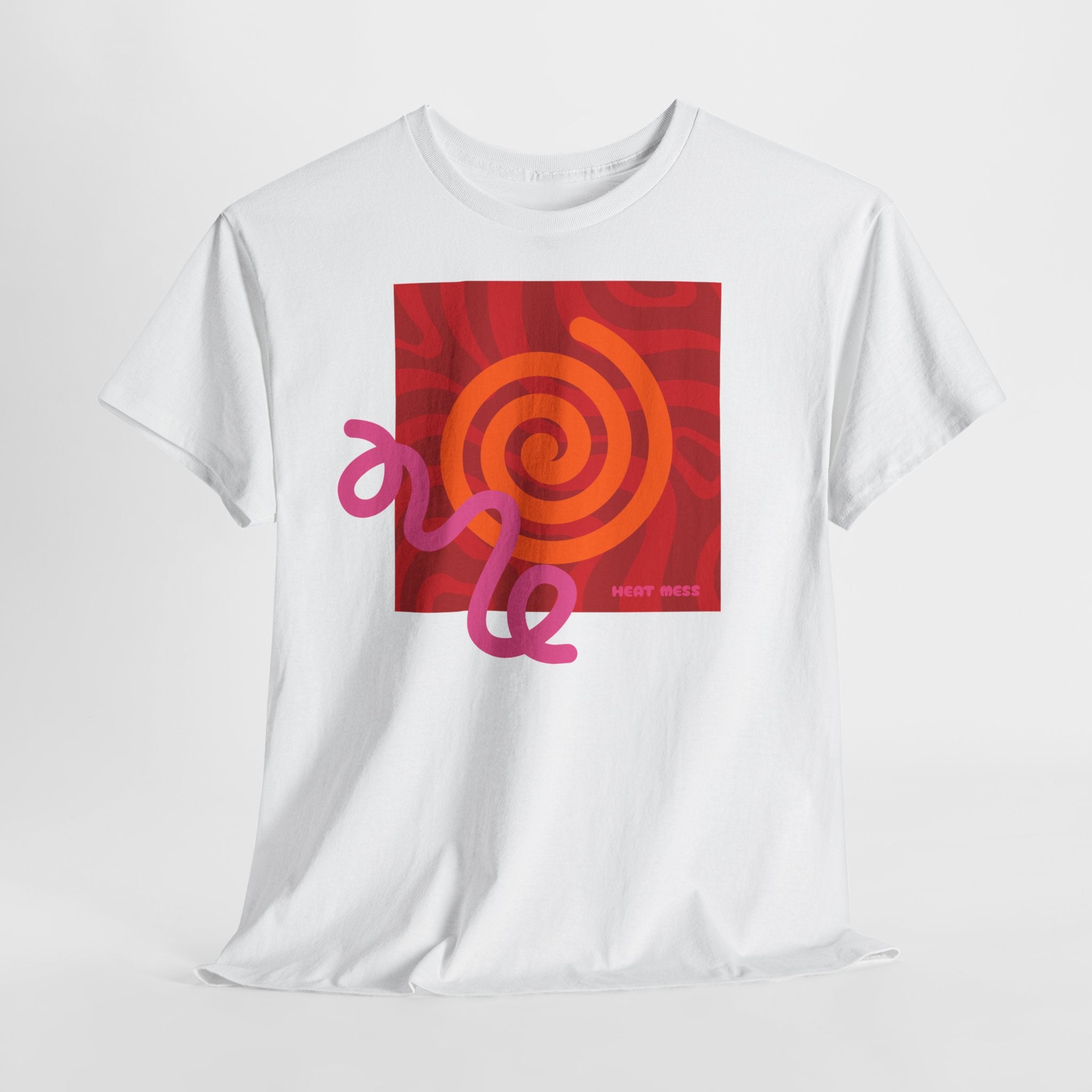 Orange & Pink Abstract Design T-Shirt - Heat Mess