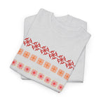 Geometric Floral Stripe T-SHIRT - Heat Mess