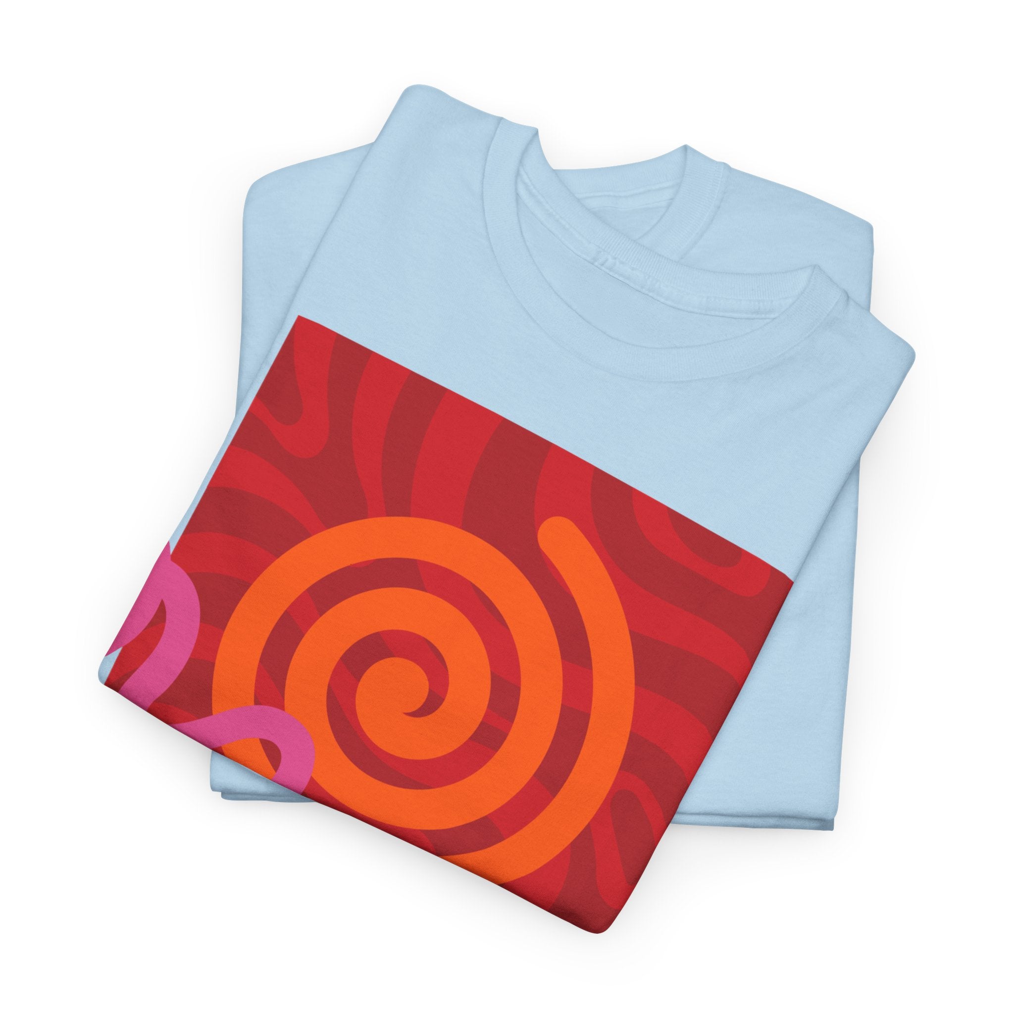 Orange & Pink Abstract Design T-Shirt - Heat Mess