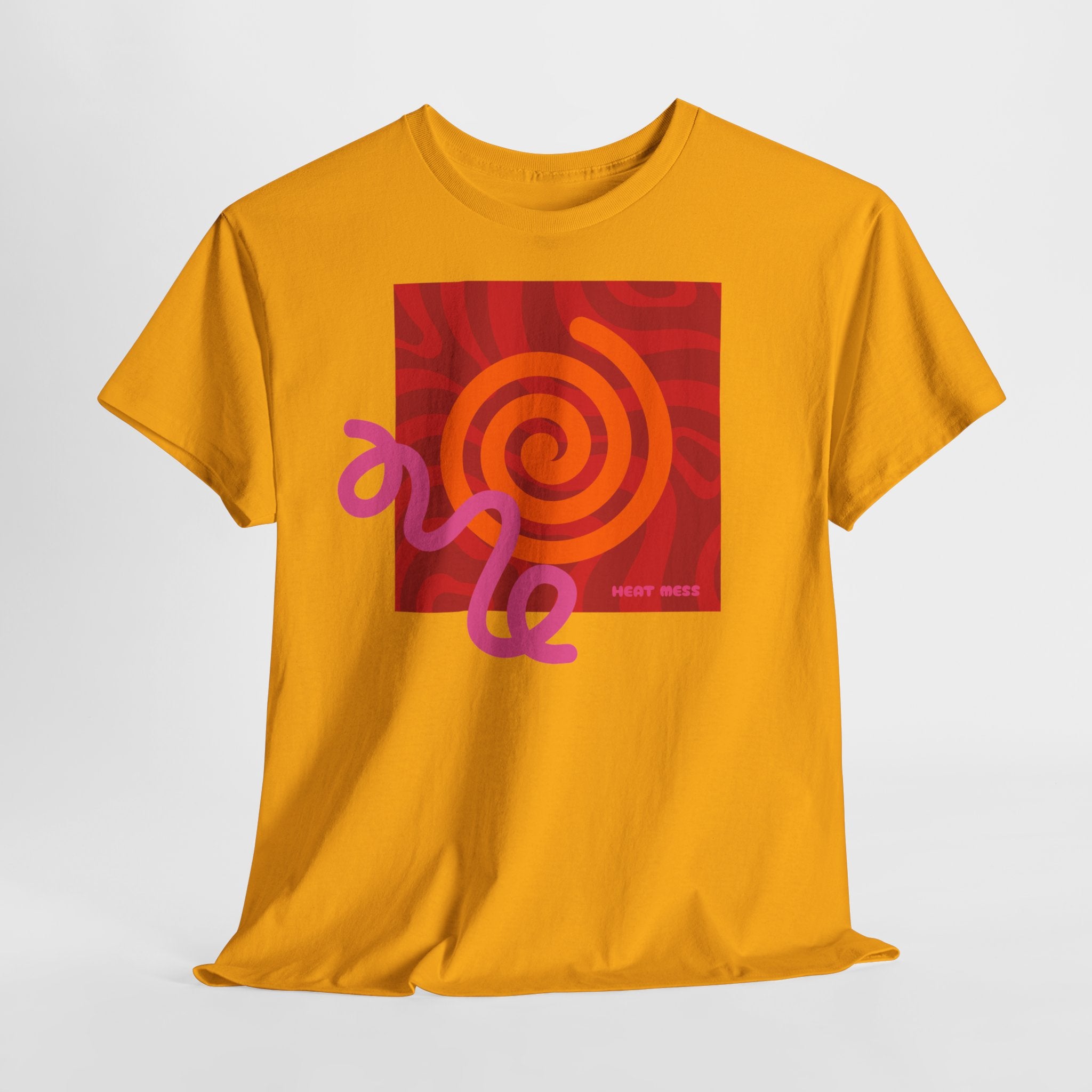 Orange & Pink Abstract Design T-Shirt - Heat Mess