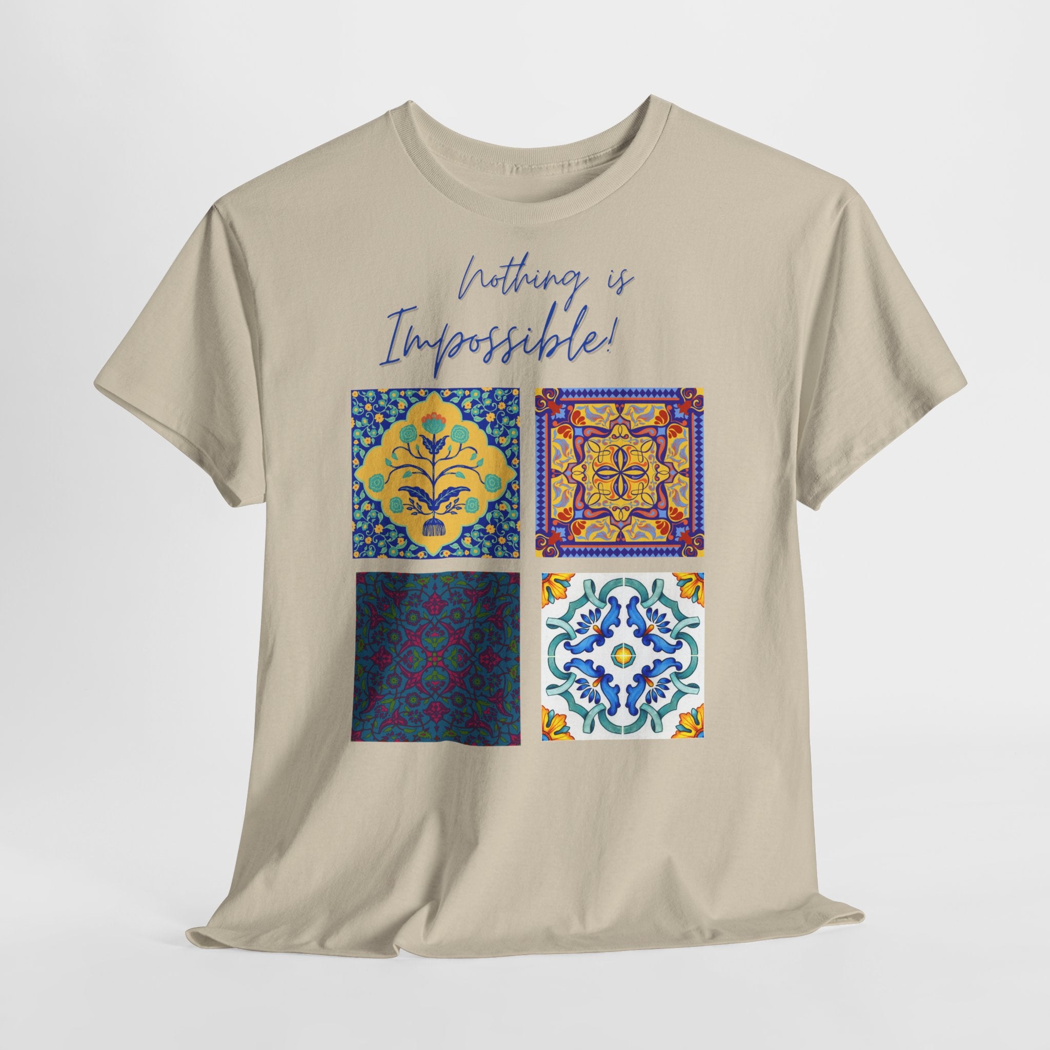 Inspirational Tile Art "Nothing Is Impossible" T-Shirt - Heat Mess