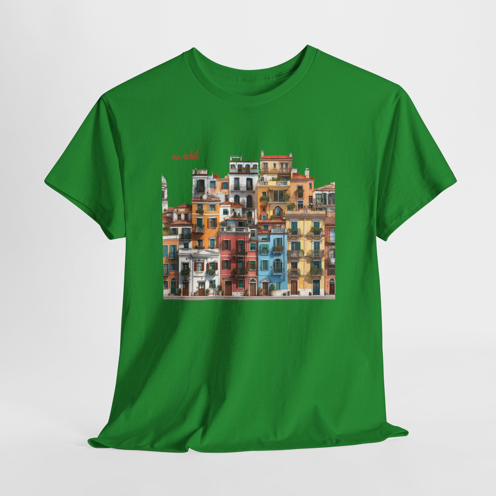 Italian Coastal Buildings T-Shirt - Heat Mess
