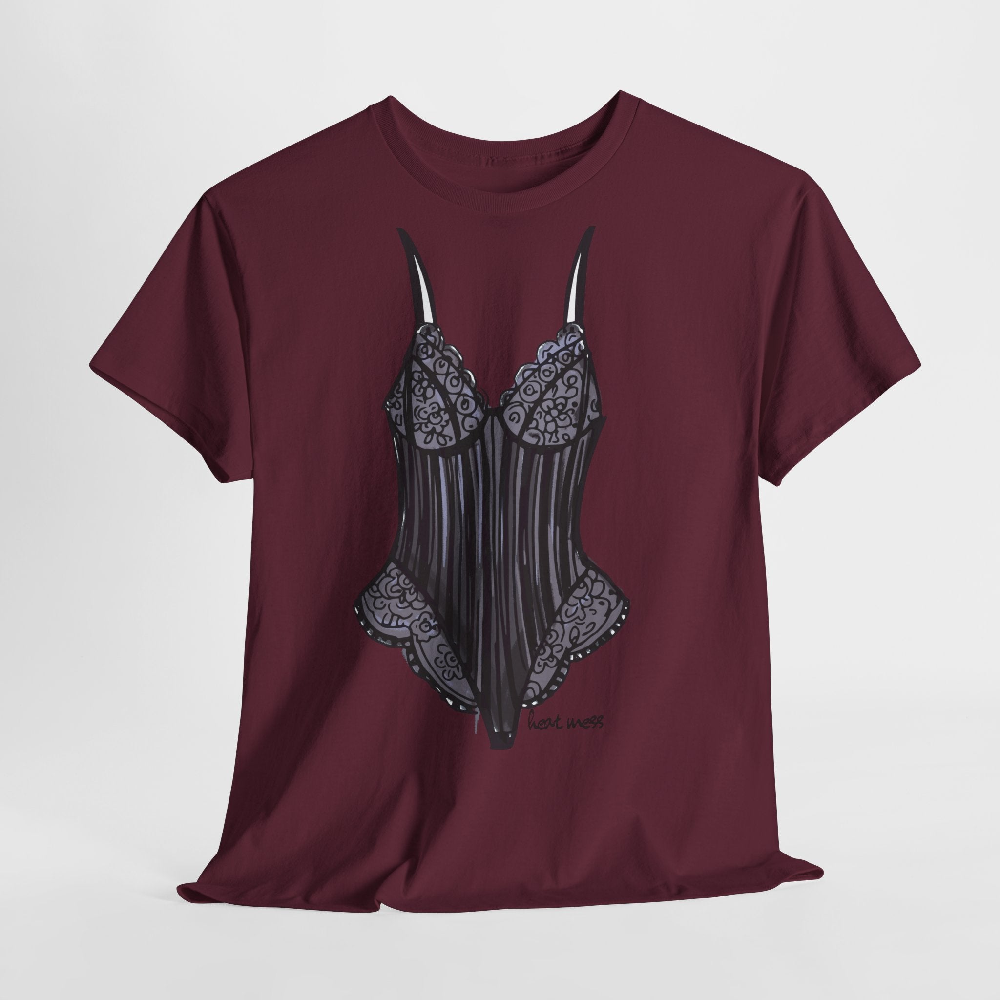 Lace Bodysuit Lingerie T-Shirt - Heat Mess