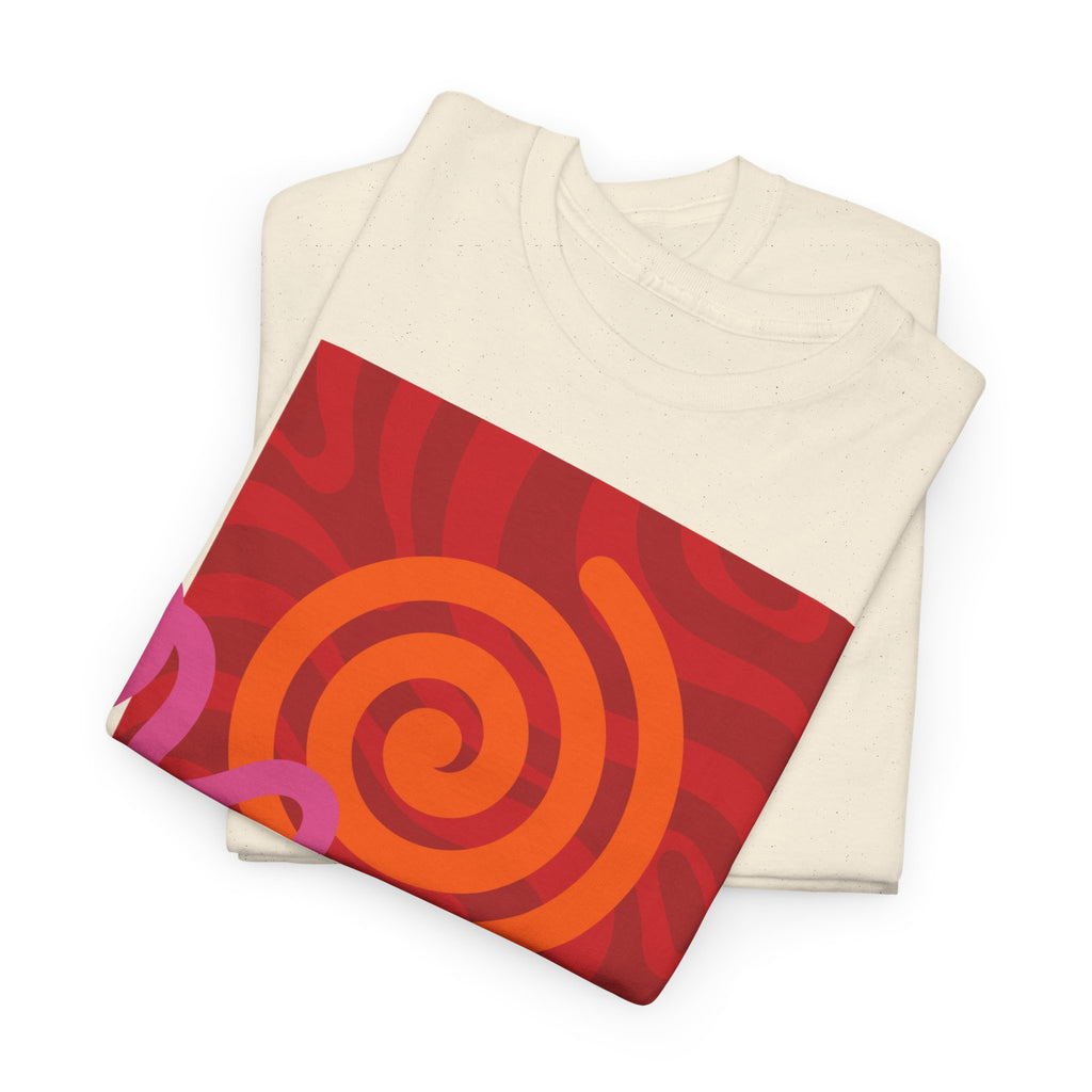 Orange & Pink Abstract Design T-Shirt - Heat Mess