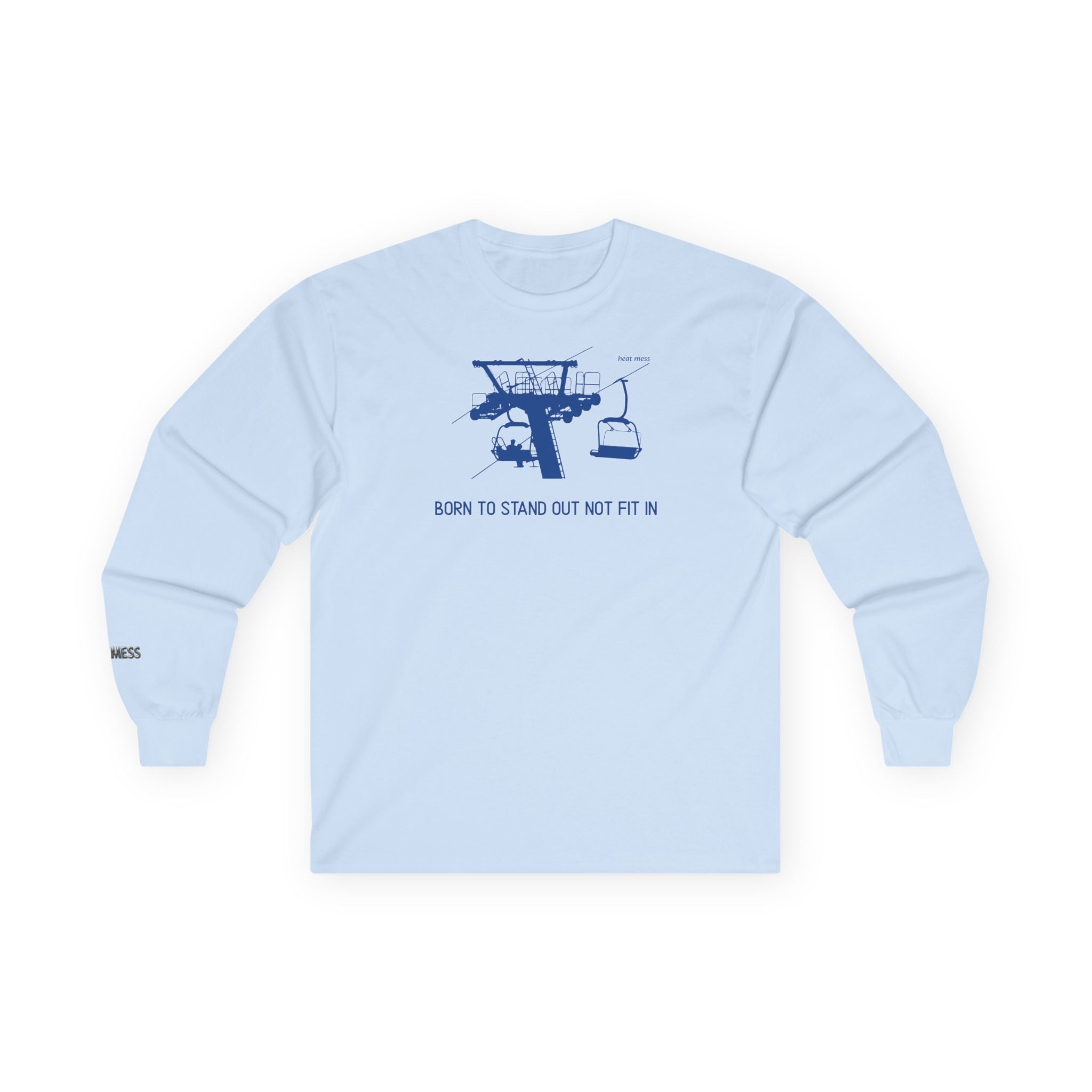 Long Sleeve 'Born to Stand Out' Ski T-Shirt - Heat Mess