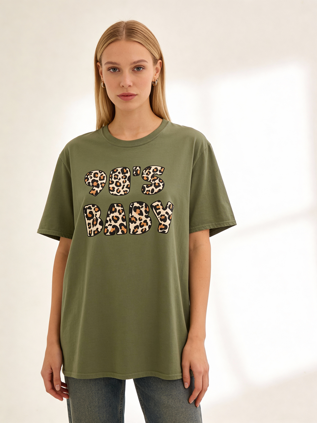90s Baby Leopard Print T‑Shirt - Heat Mess