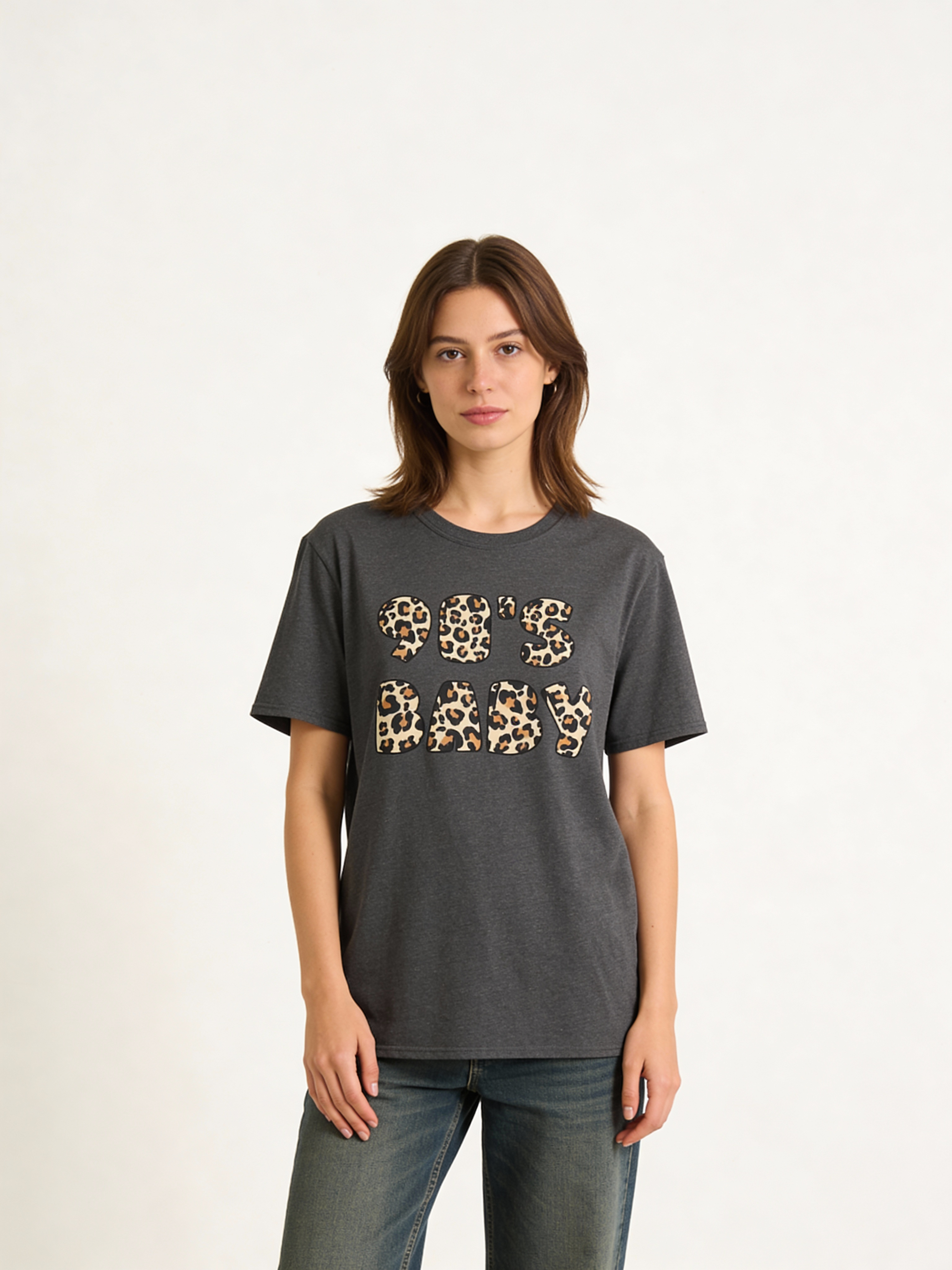 90s Baby Leopard Print T‑Shirt - Heat Mess