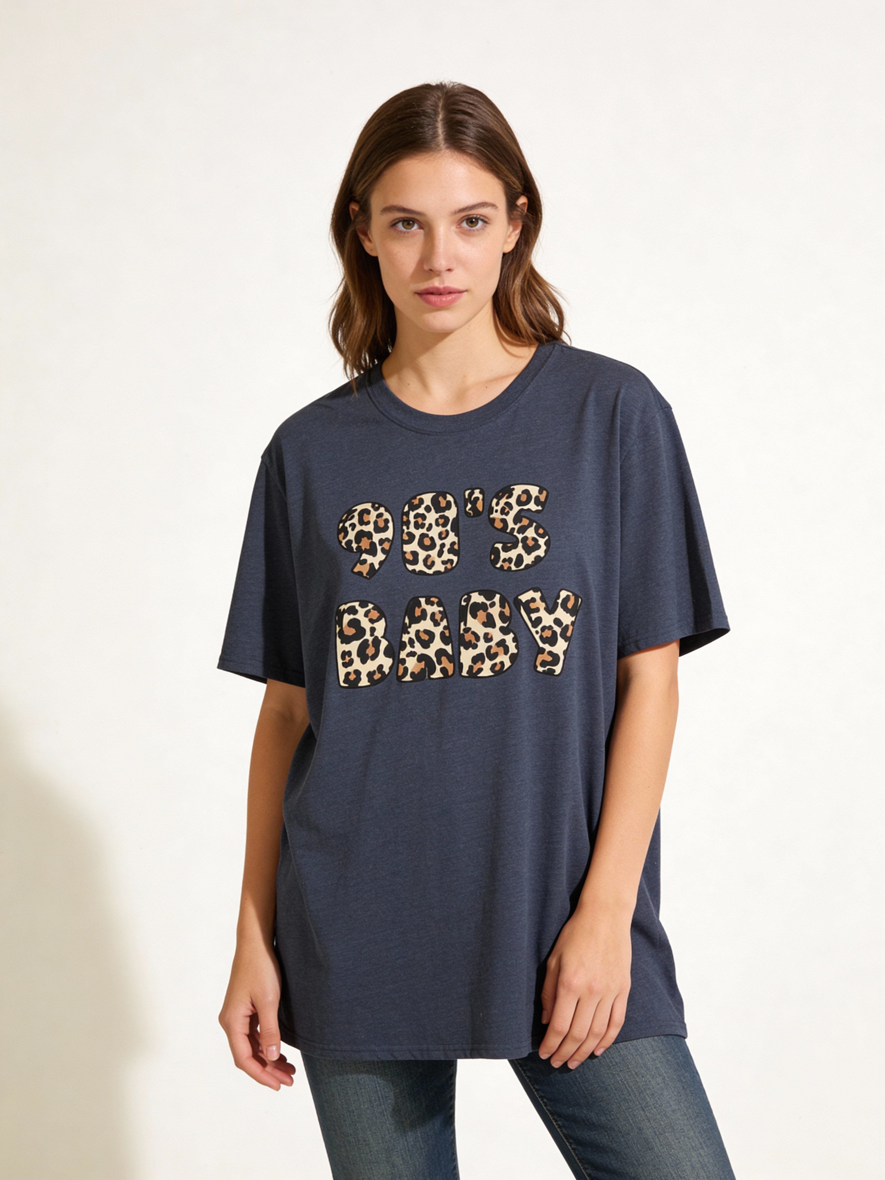 90s Baby Leopard Print T‑Shirt - Heat Mess
