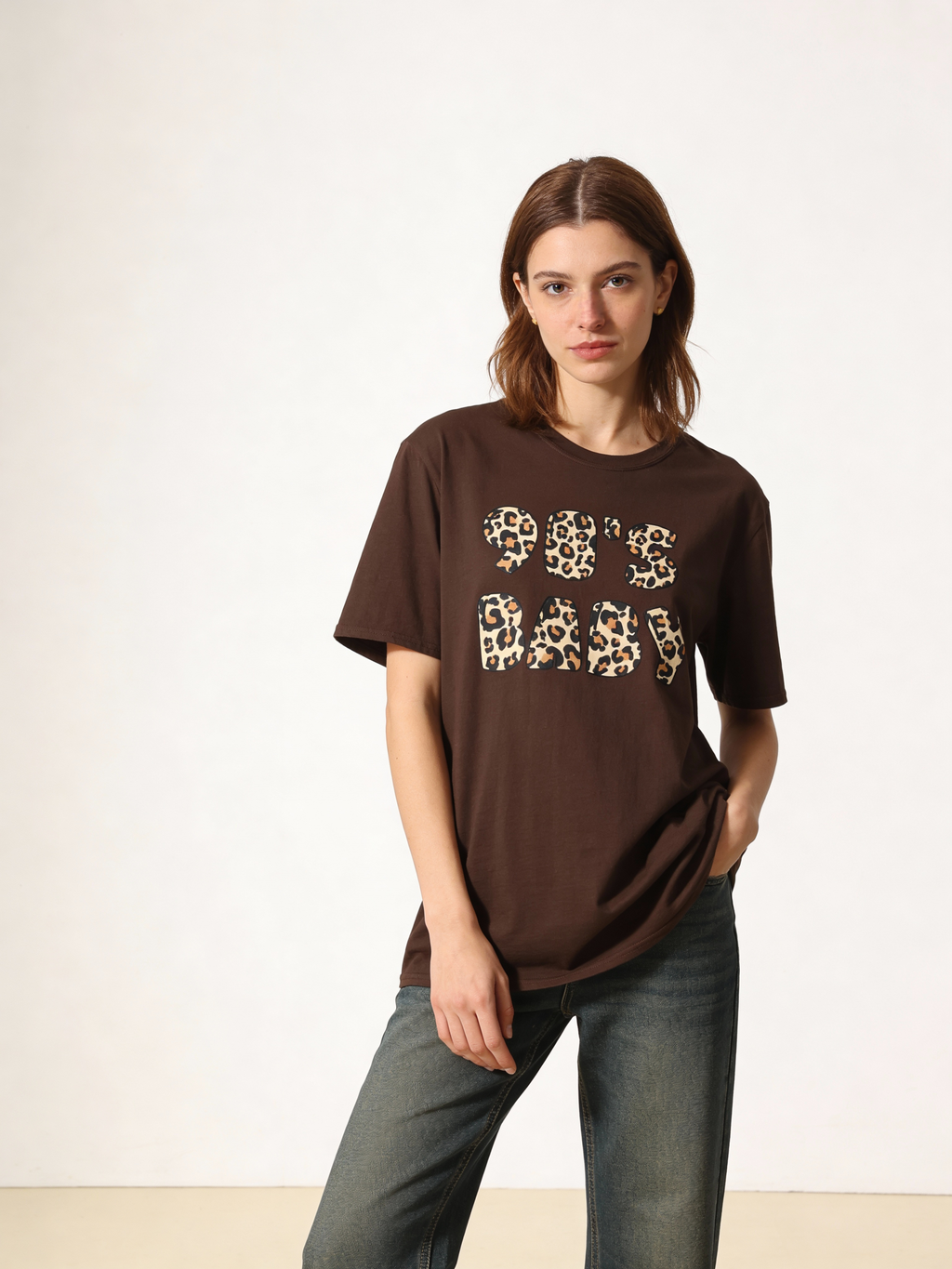 90s Baby Leopard Print T‑Shirt - Heat Mess