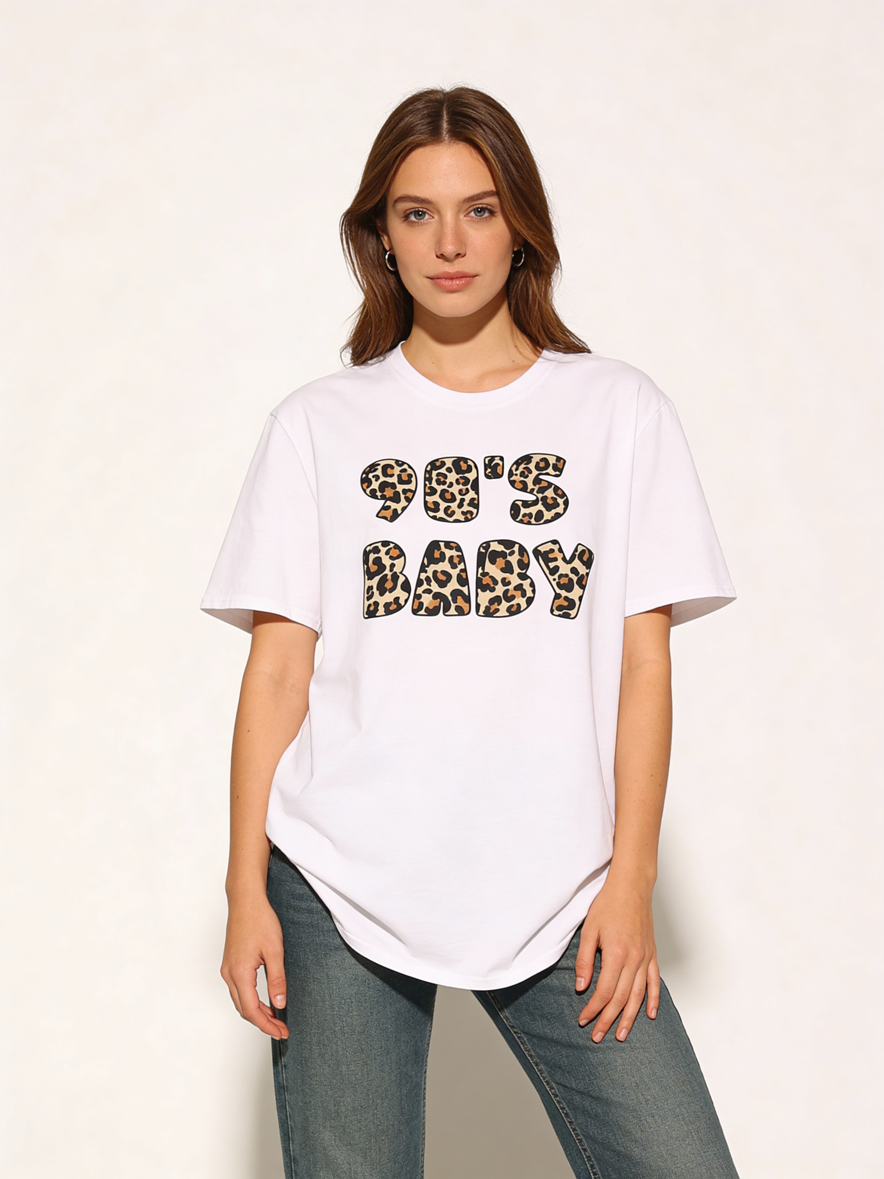 90s Baby Leopard Print T‑Shirt - Heat Mess