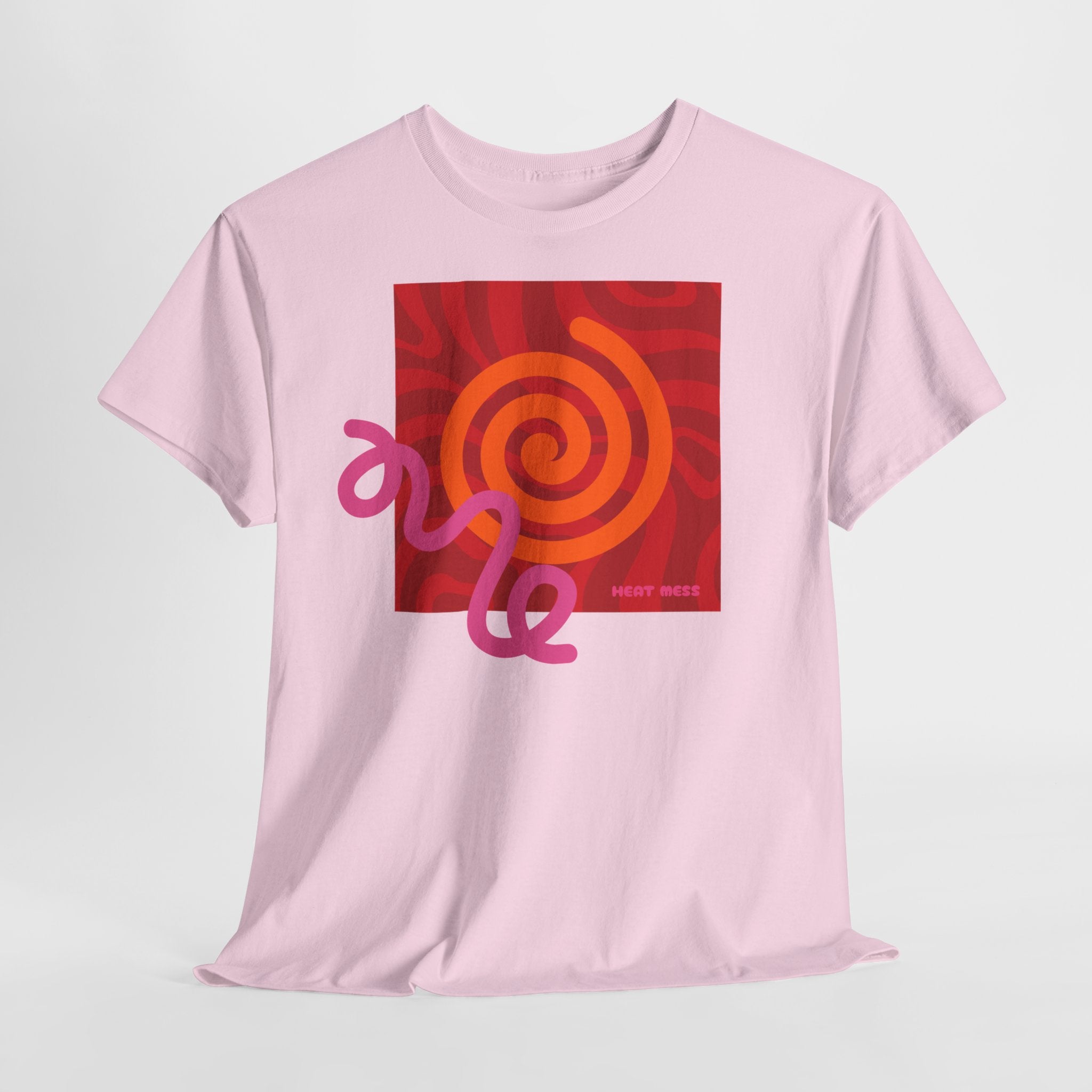 Orange & Pink Abstract Design T-Shirt - Heat Mess