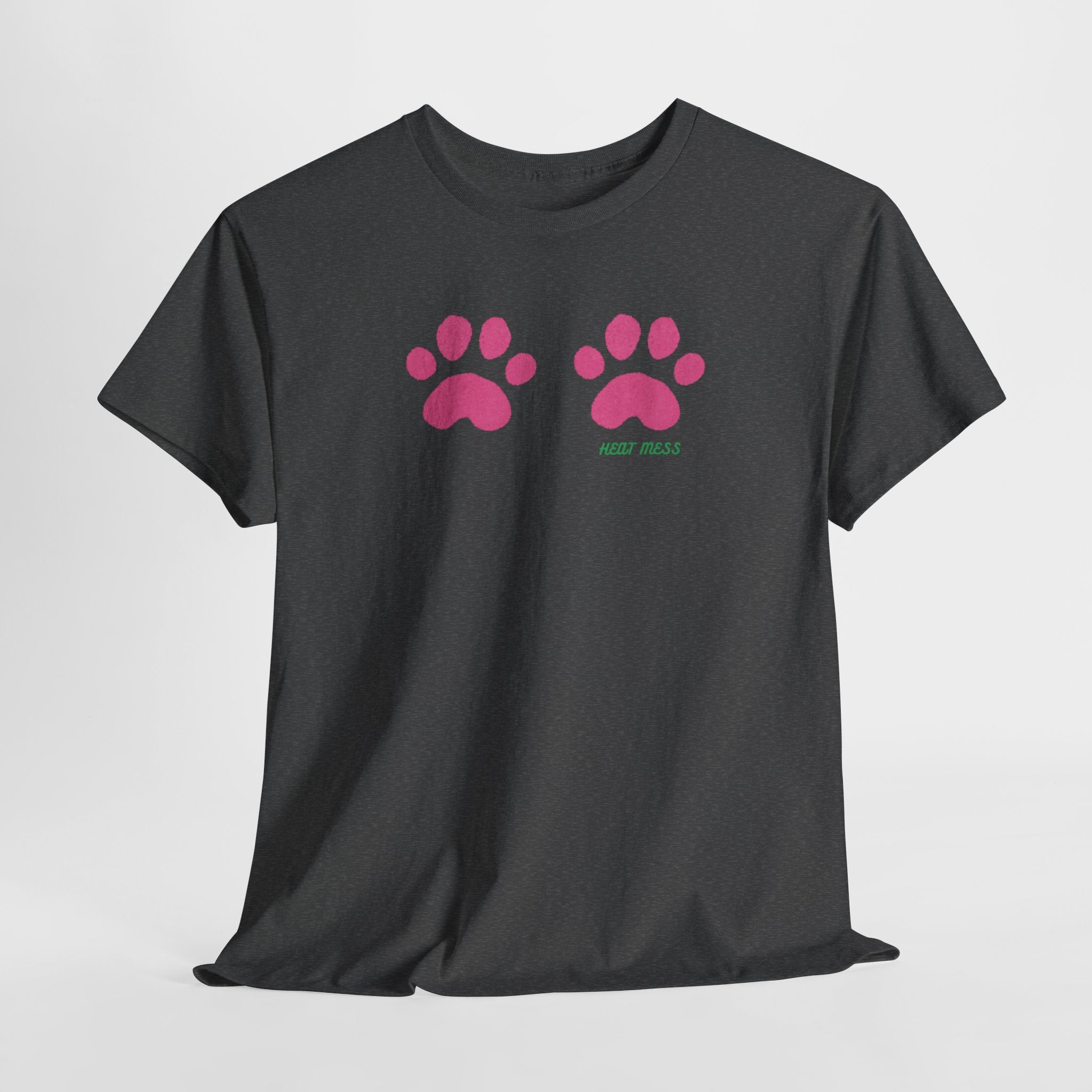 Cute Pink Cat Paw T-Shirt - Heat Mess