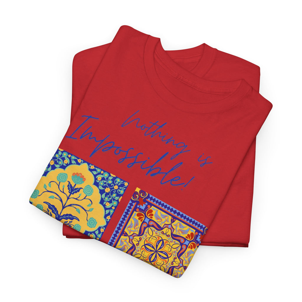 Inspirational Tile Art "Nothing Is Impossible" T-Shirt - Heat Mess